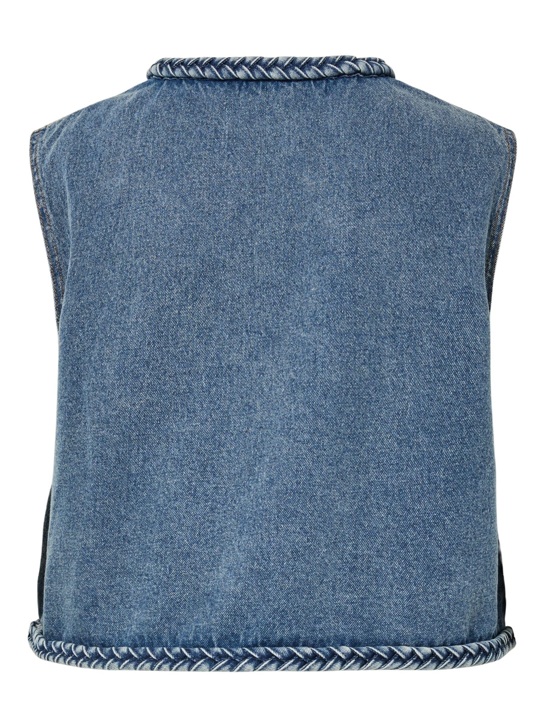 Pieces Pcbell Cropped Denim Vest gilet S cropped