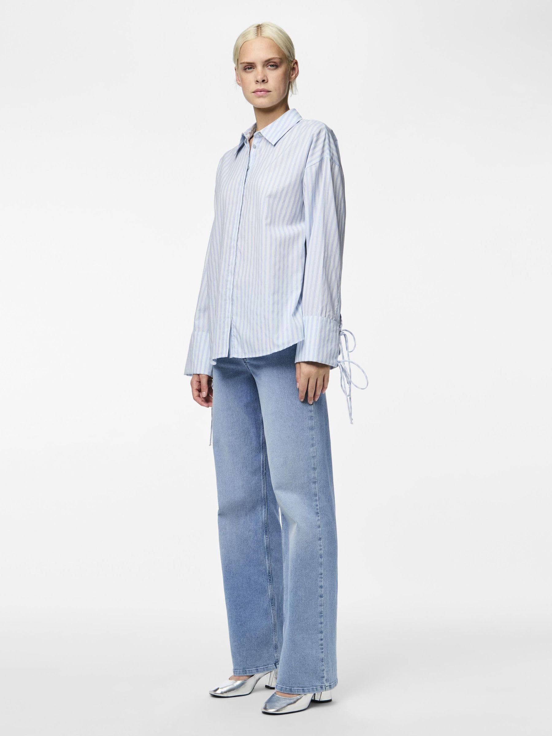 Pieces Pcsage camicia donna Nantucket Breeze vestibilità oversize