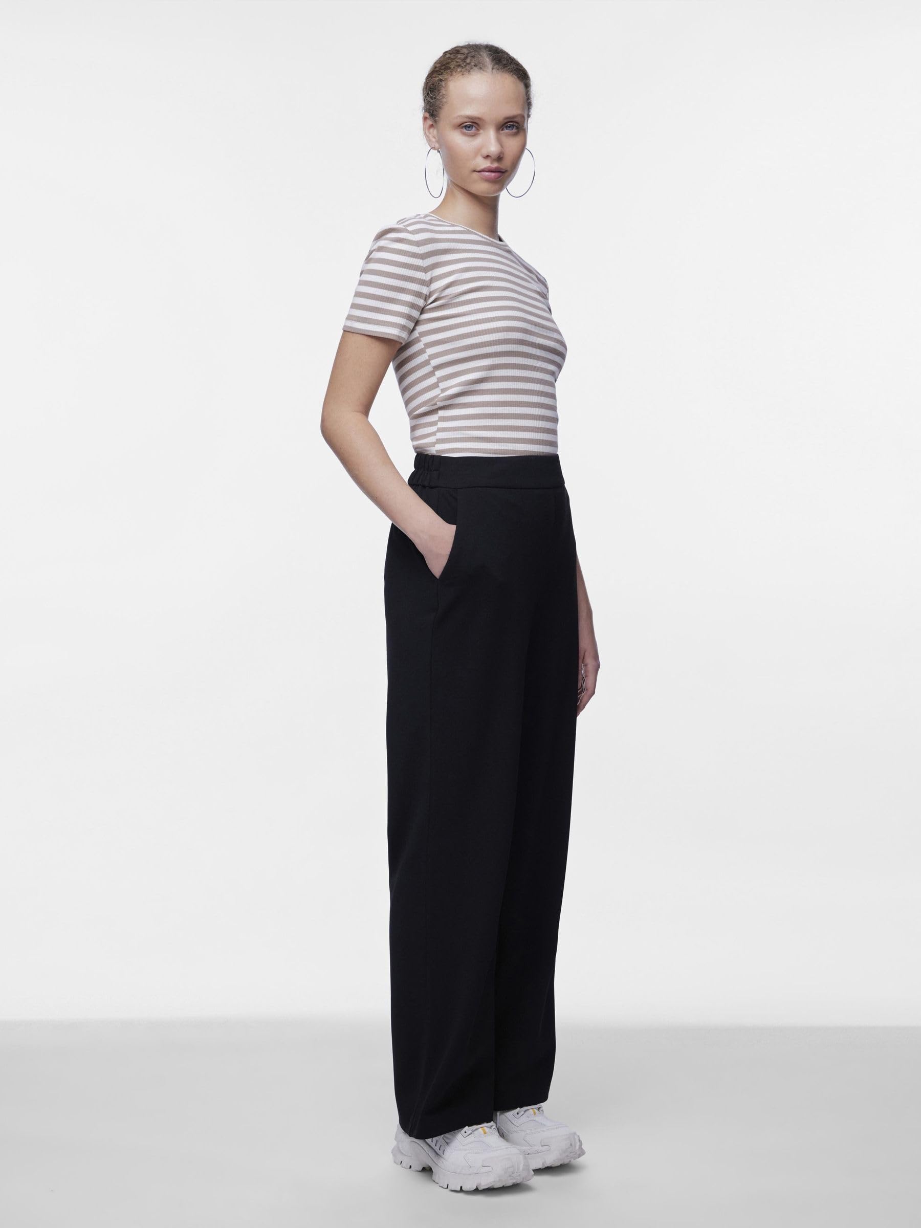 Pieces Pcnula HW Noos pantaloni larghi donna culotte