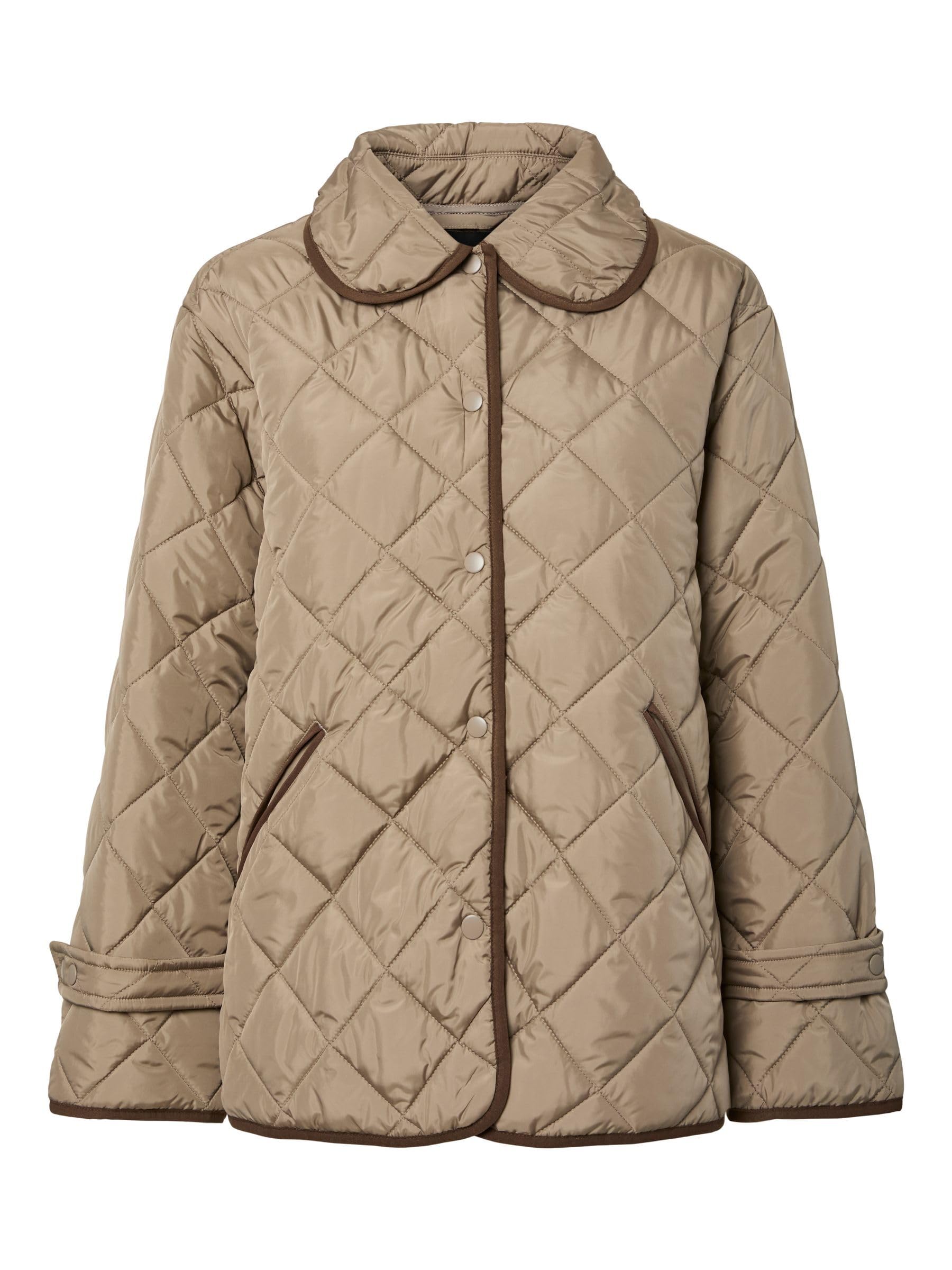 PIECES Pcemily Short Quilted Jacket Noos Bc Giacca Greige Corta
