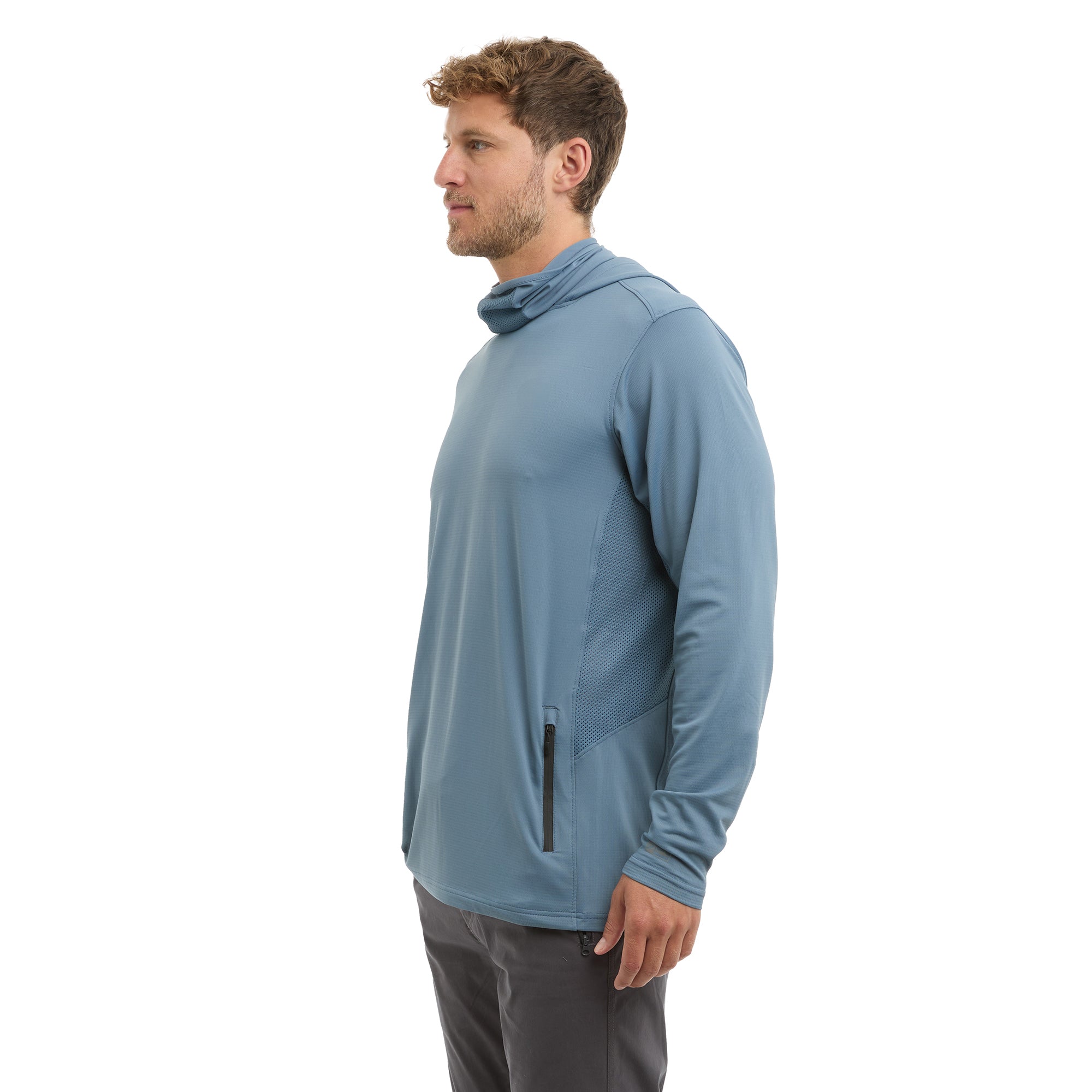 PELAGIC Exo-Tech felpa cappuccio petrolio S-3XL UPF 50+