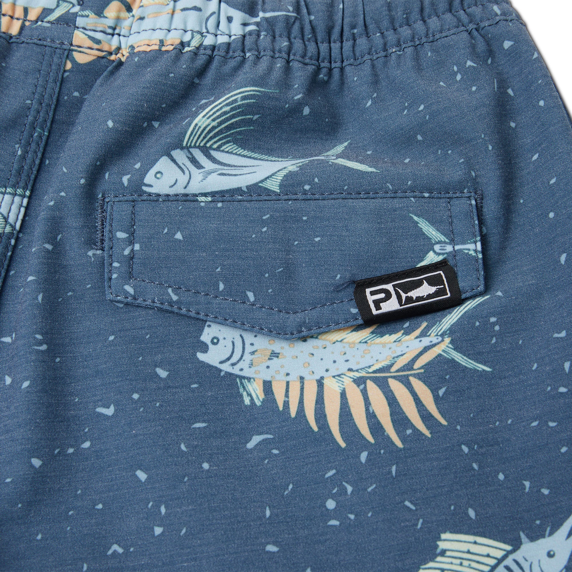 Pelagic Kid's Dockside shorts bambino Smokey Blue elasticizzati