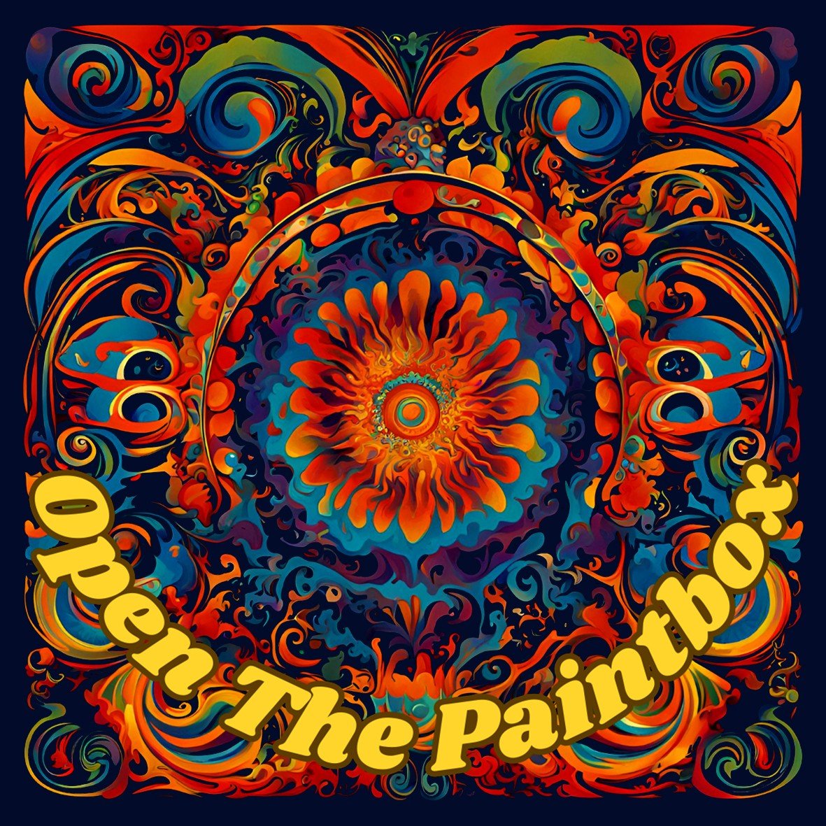Open the Painbox Psychedelic Logo maglietta cotone bio