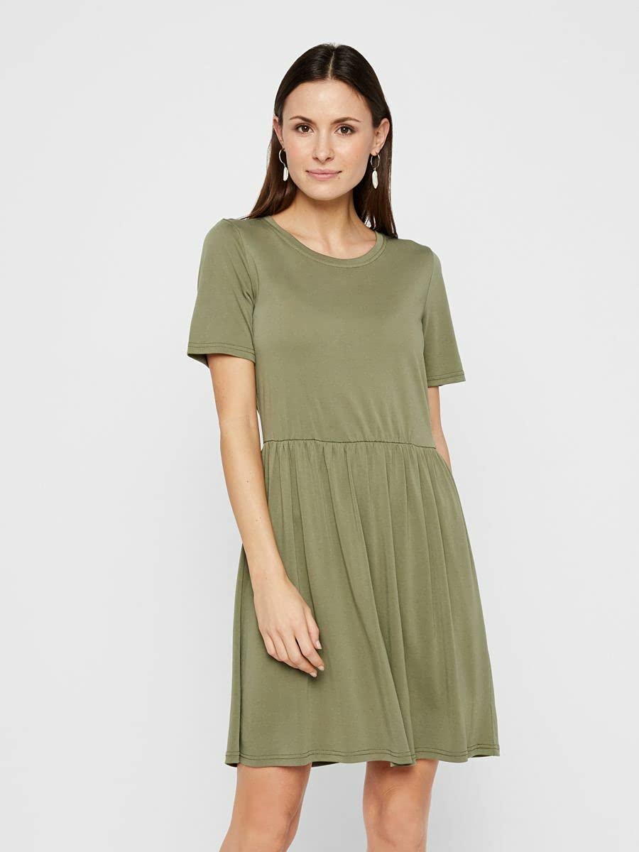 Pieces Pckamala SS Noos BC vestito jersey verde licheni shift