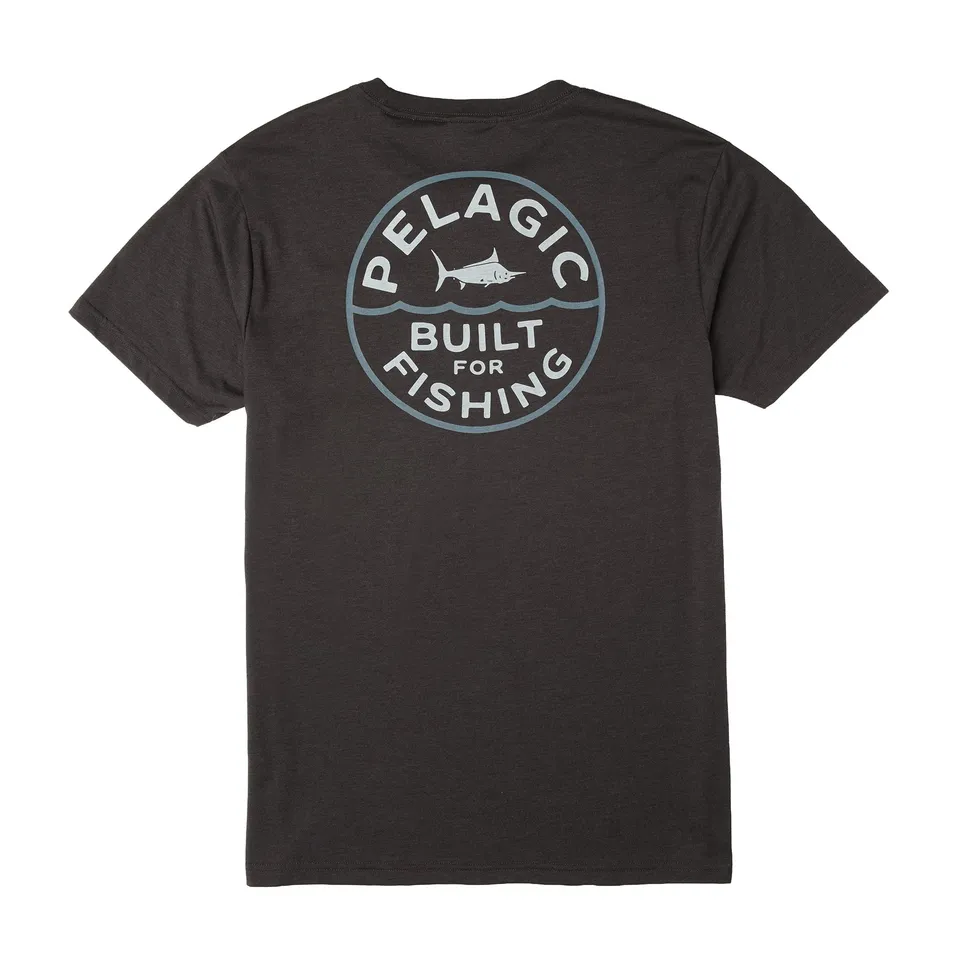 Pelagic Built t-shirt uomo nera mélange cotone