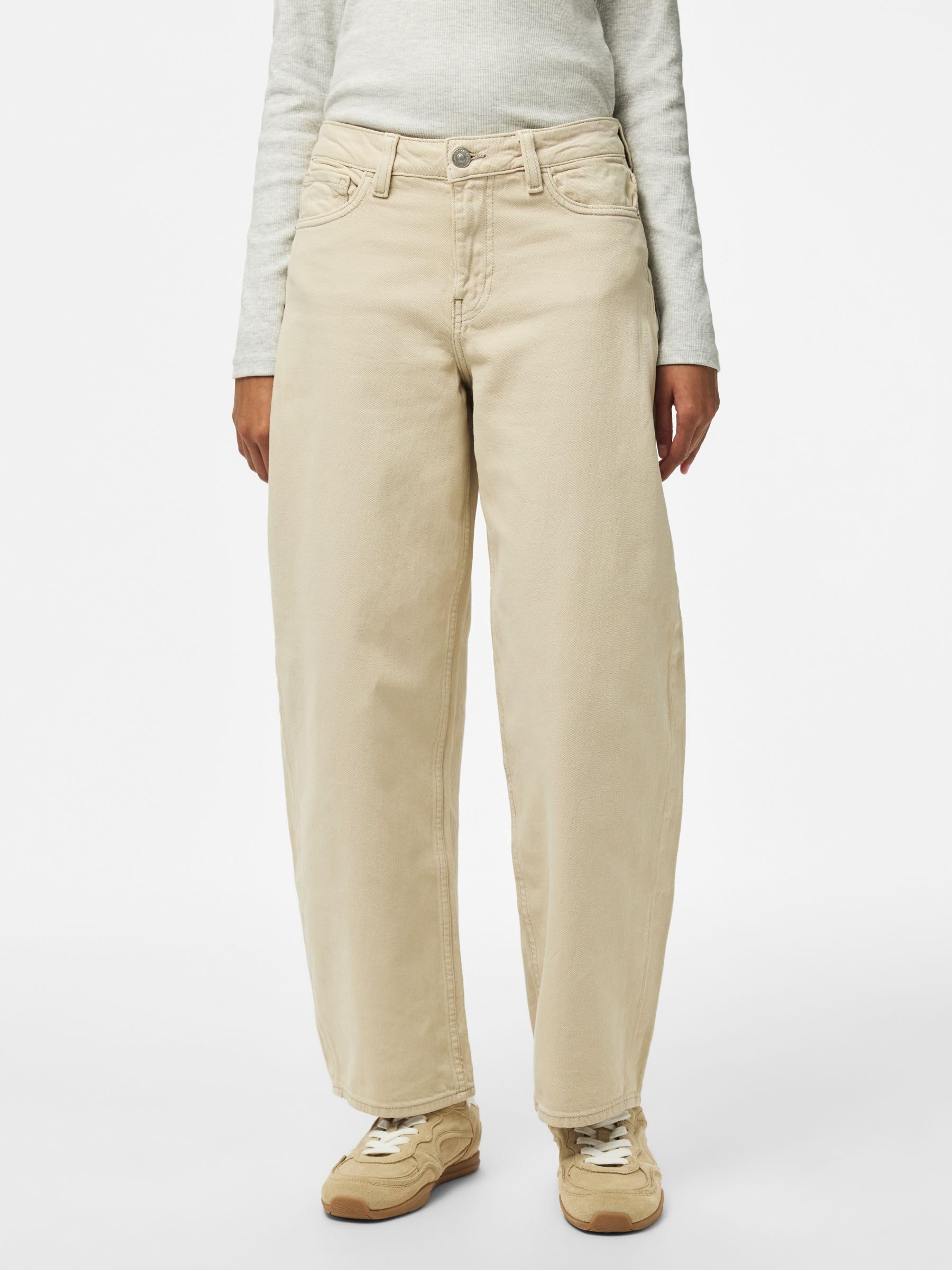 Pieces Pcgrace MW Barrel Ank jeans donna barrel caviglia