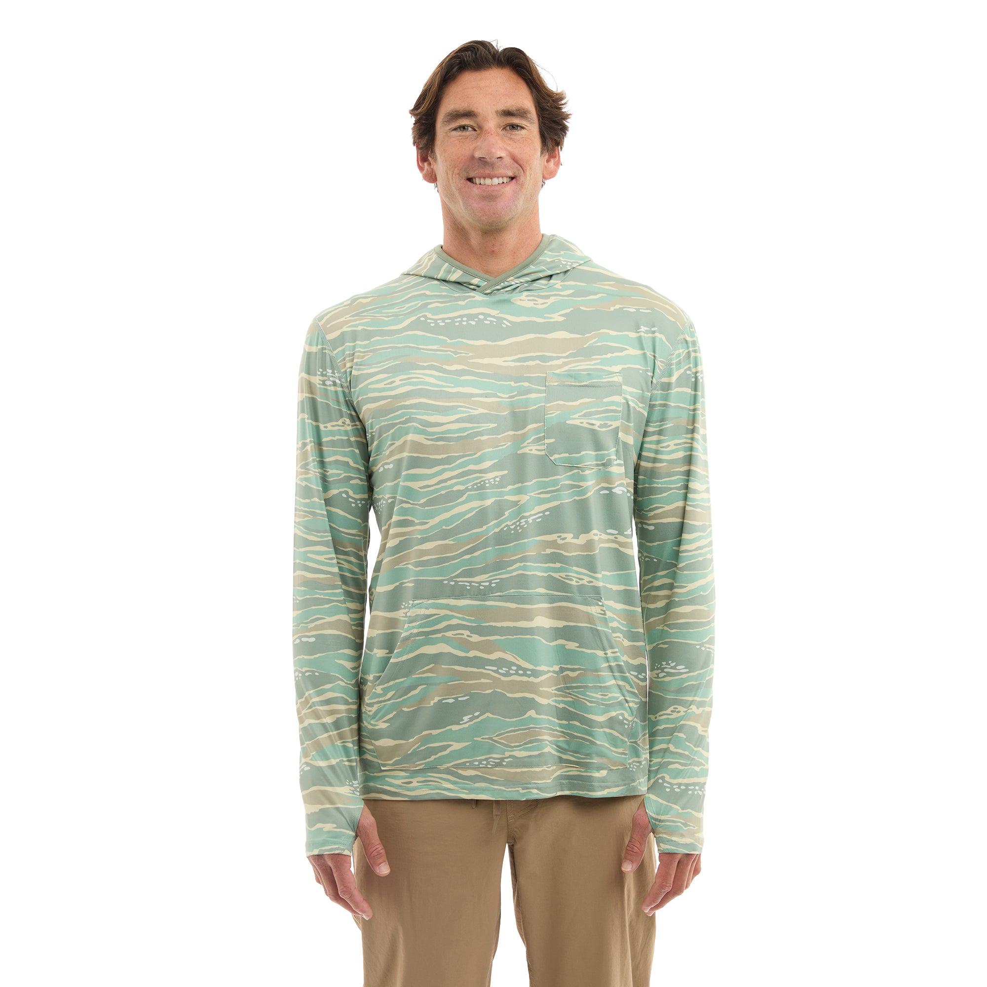 PELAGIC Freespool maglia uomo verde manica lunga