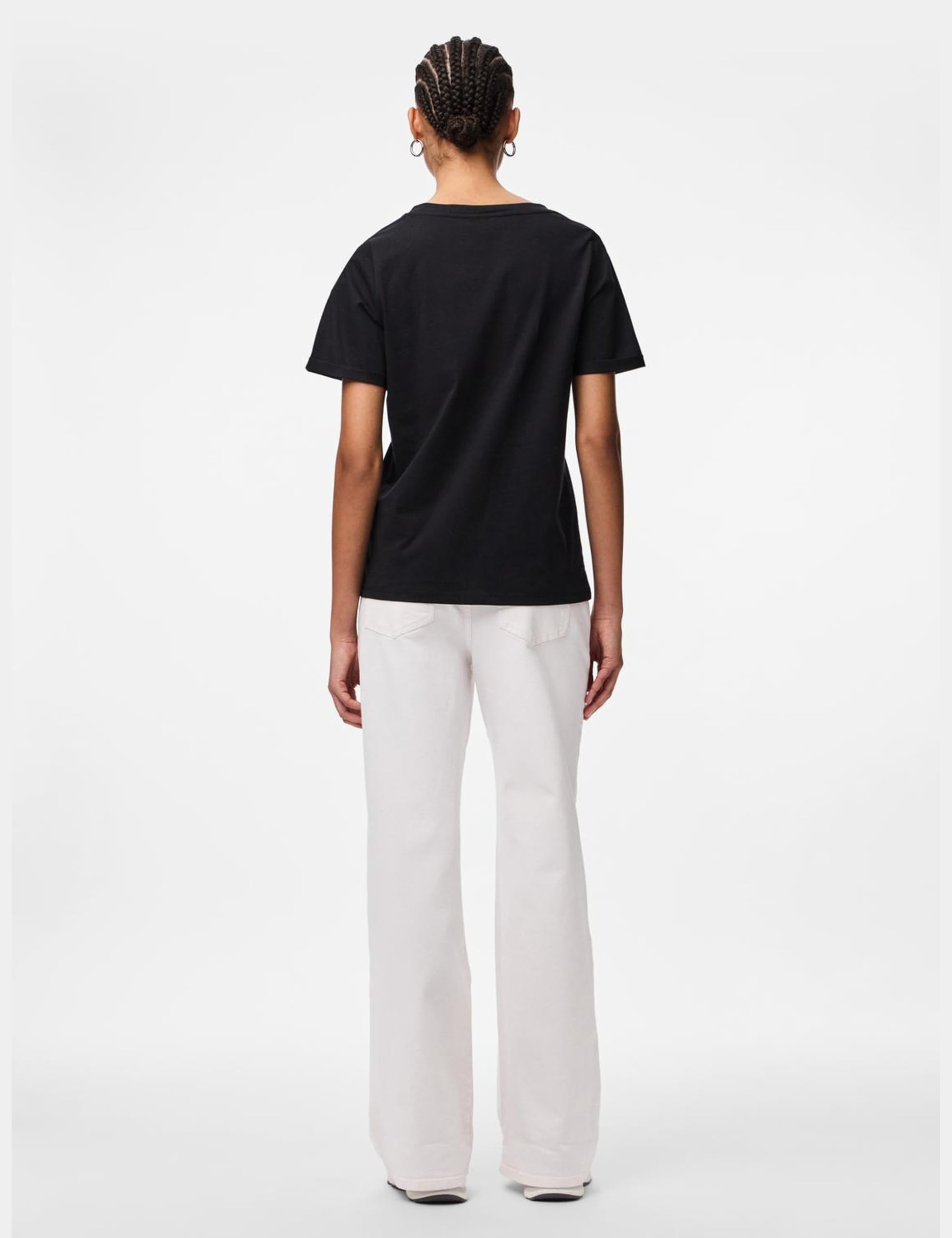 Pieces Pcria SS V-Neck Solid Tee Noos t-shirt donna viola cotone