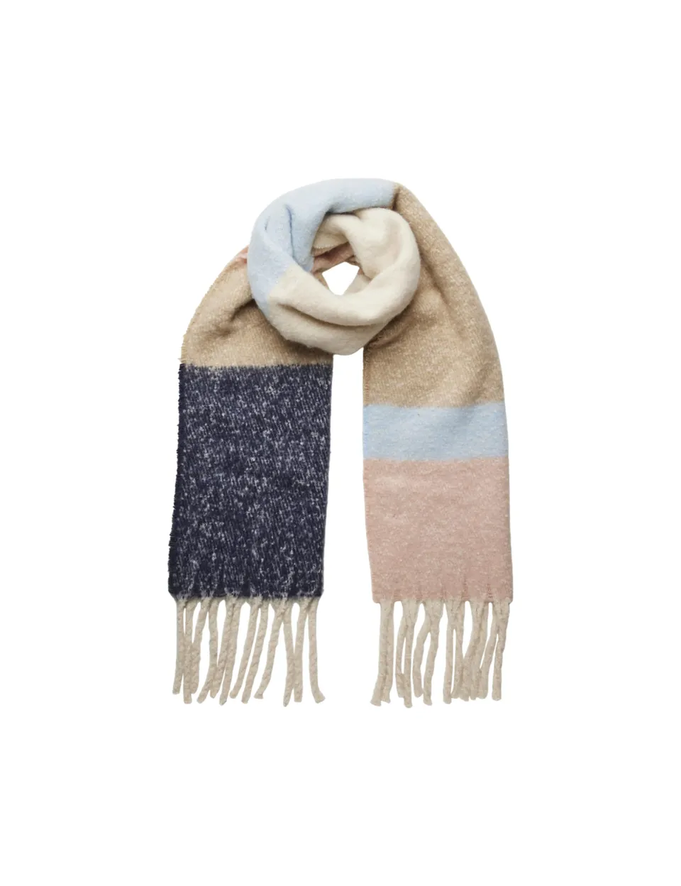 Pieces Pcbea Long sciarpa donna Airy Blue colour blocking