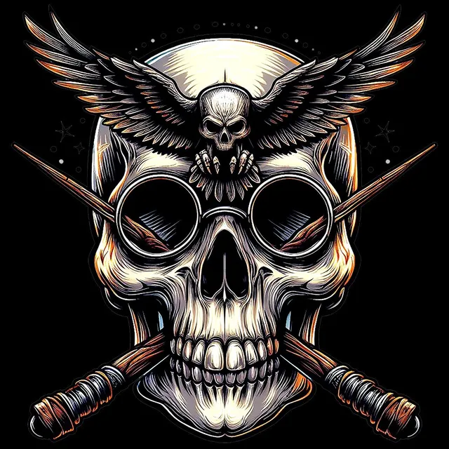 Matrix Music Store Tribe-Tee Skull Harry Howl t-shirt unisex cotone