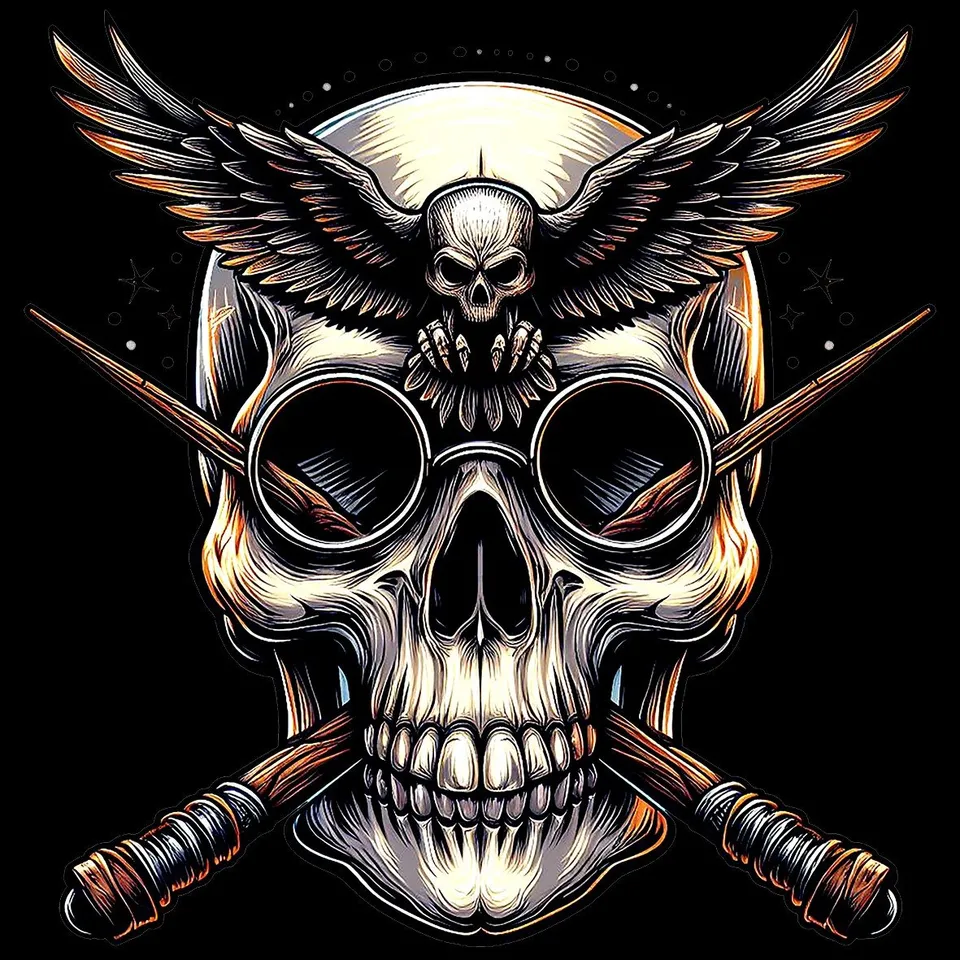 Matrix Music Store Tribe-Tee Skull Harry Howl t-shirt unisex cotone
