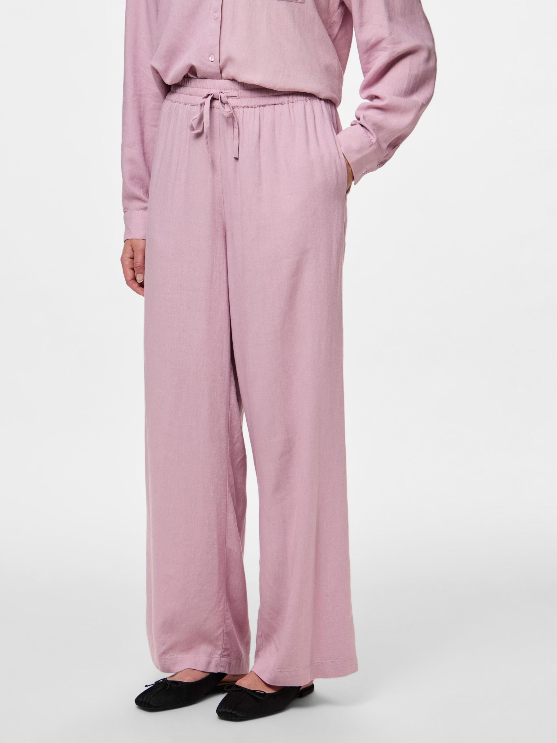 Pieces Pcpia HW Wide Pants Pantaloni Donna L Gamba Ampia