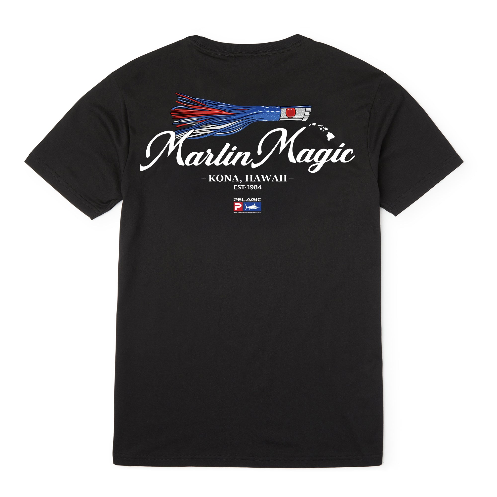 Pelagic Marlin Magic Lure maglietta uomo nera cotone