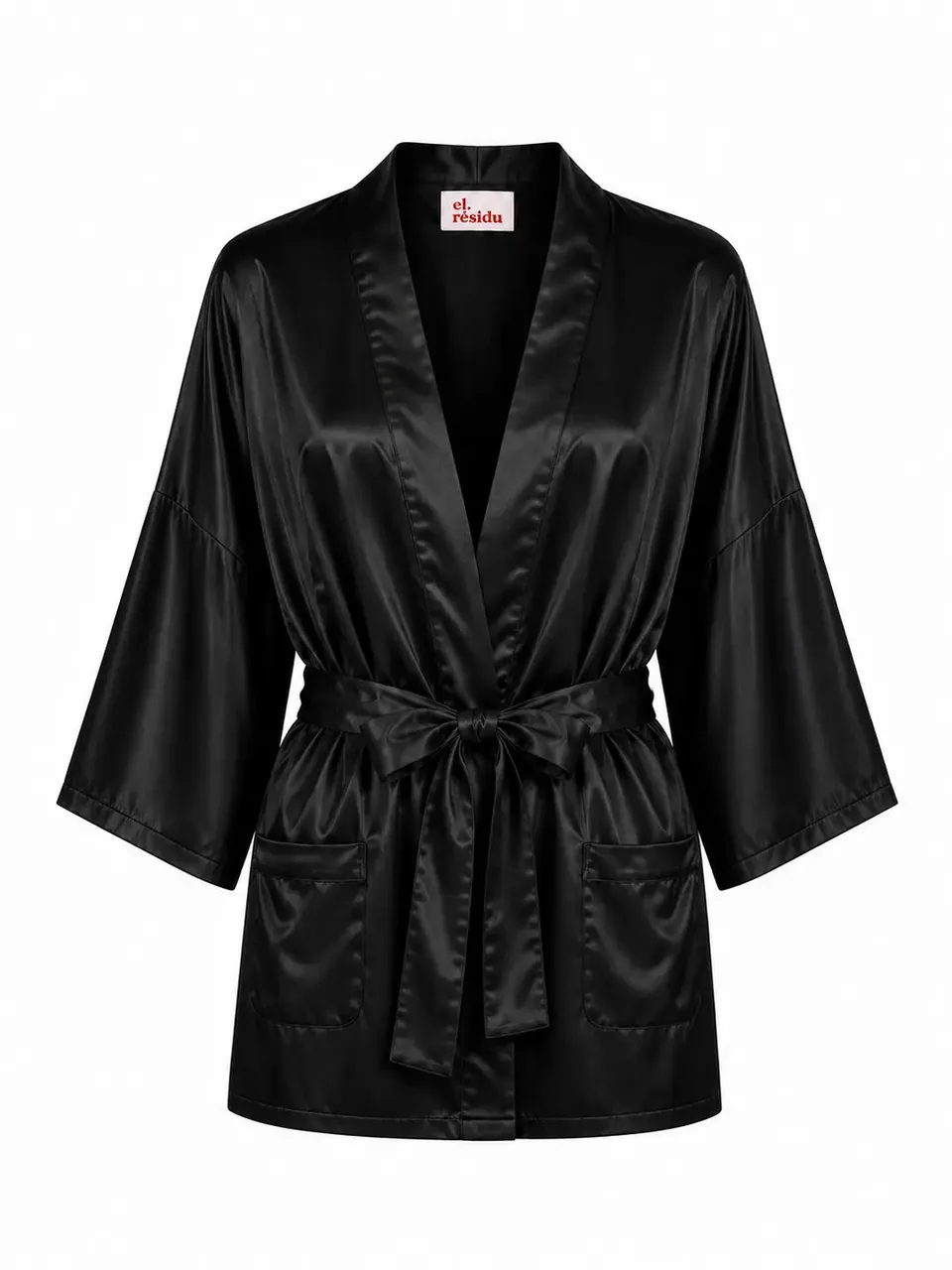 el.residu Asha Satin kimono seta nero