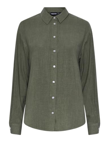 Pieces Pcvinsty LS Shirt camicia donna M verde
