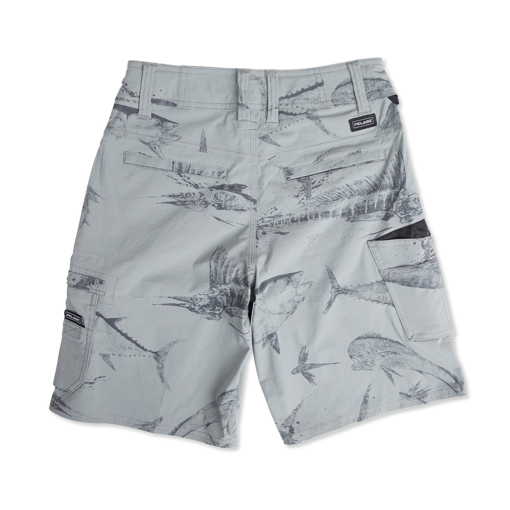 Pelagic Traverse Gyotaku pantaloncini ragazzo grigi nylon