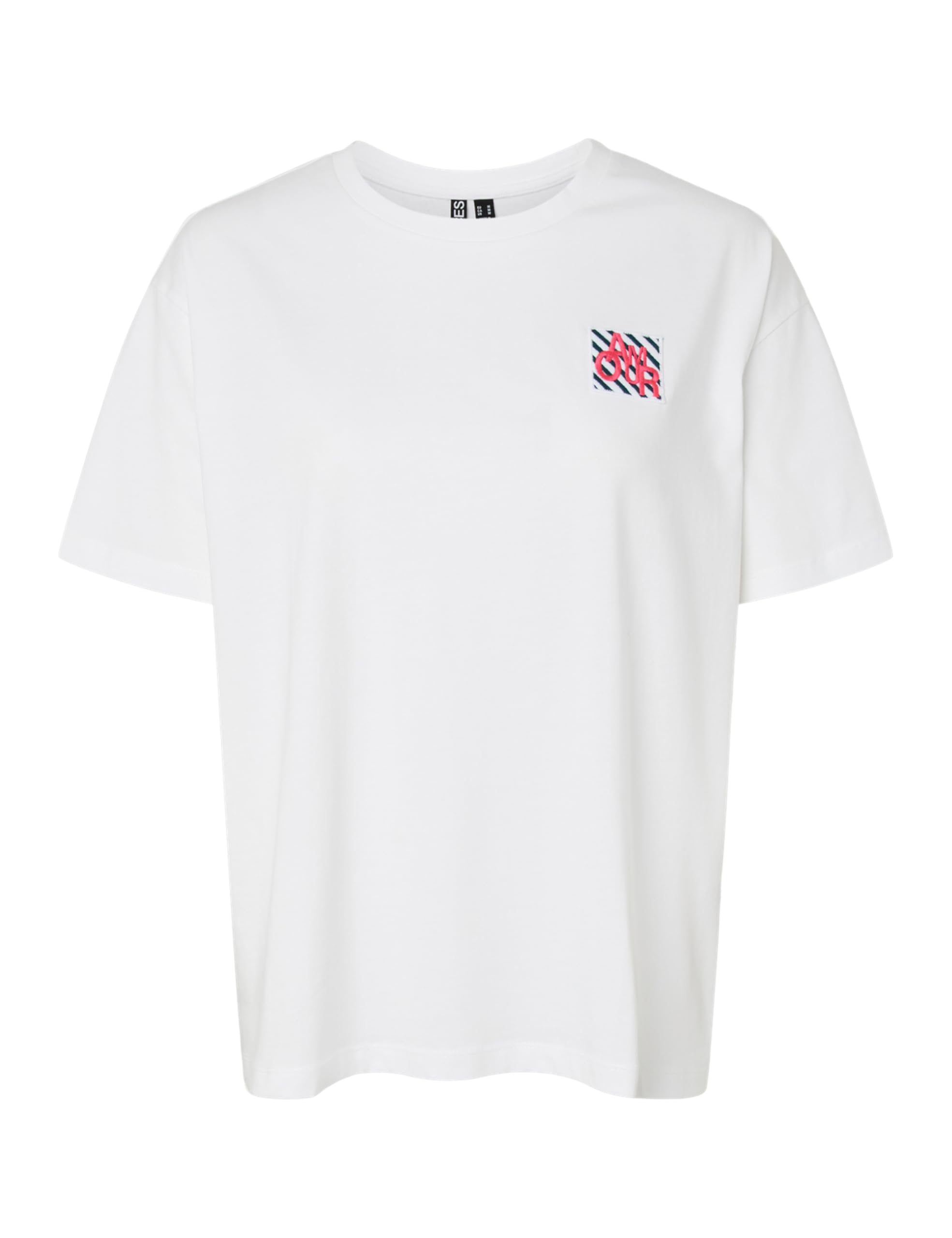 PIECES Pceloise SS Emb Tee FC BC t-shirt rosa ricamata