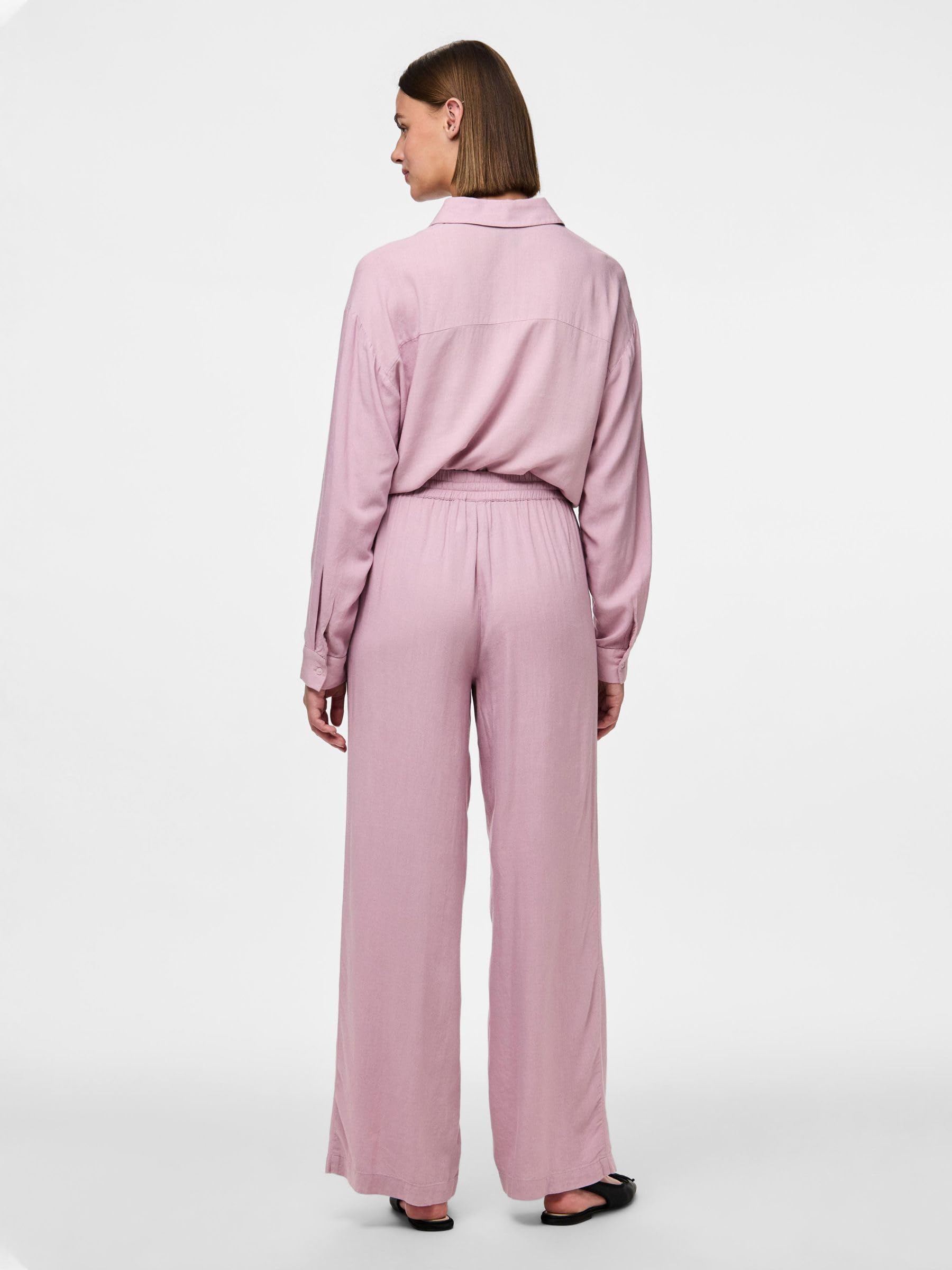 Pieces Pcpia HW Wide Pants Pantaloni Donna L Gamba Ampia