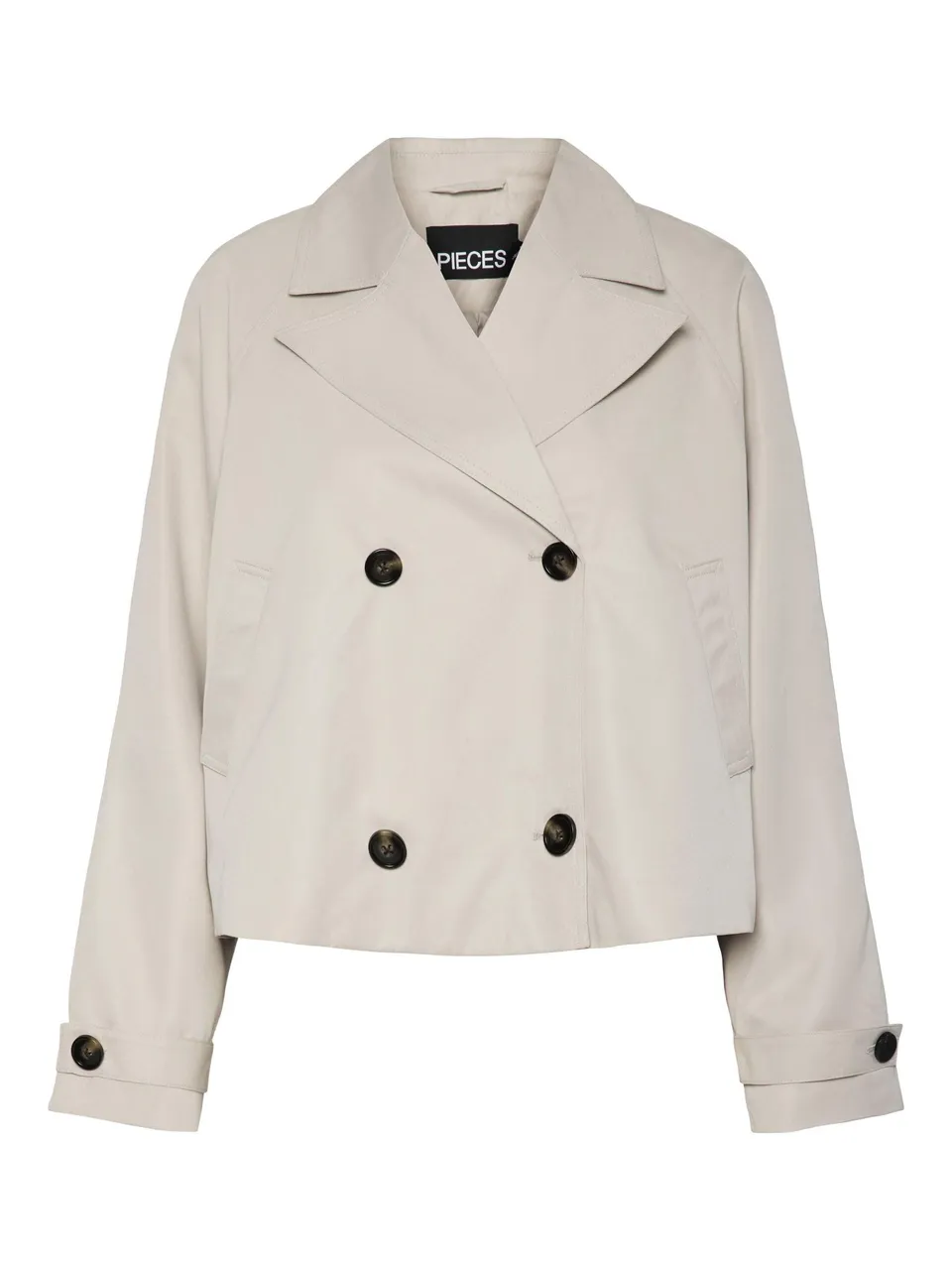 PIECES Pscarlett Short trench corto grigio argento XXL