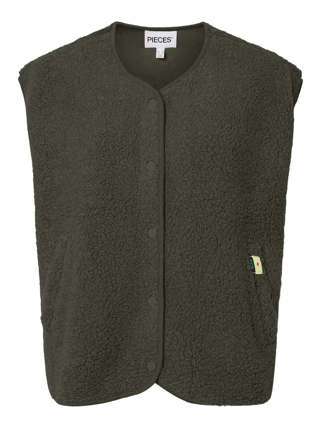 Pieces Pckatty Teddy Vest Noos BC gilet donna teddy