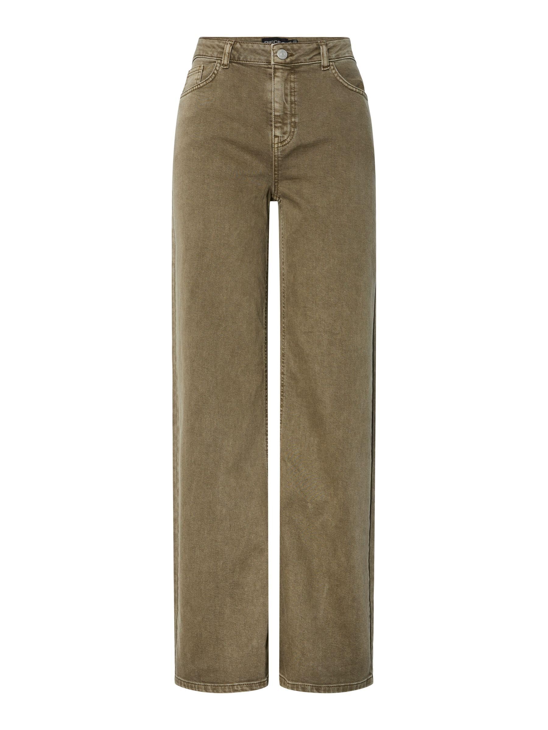 Pieces Pcsilke MW Wide Colered Jeans Noos BC bianco 33W/32L gamba larga