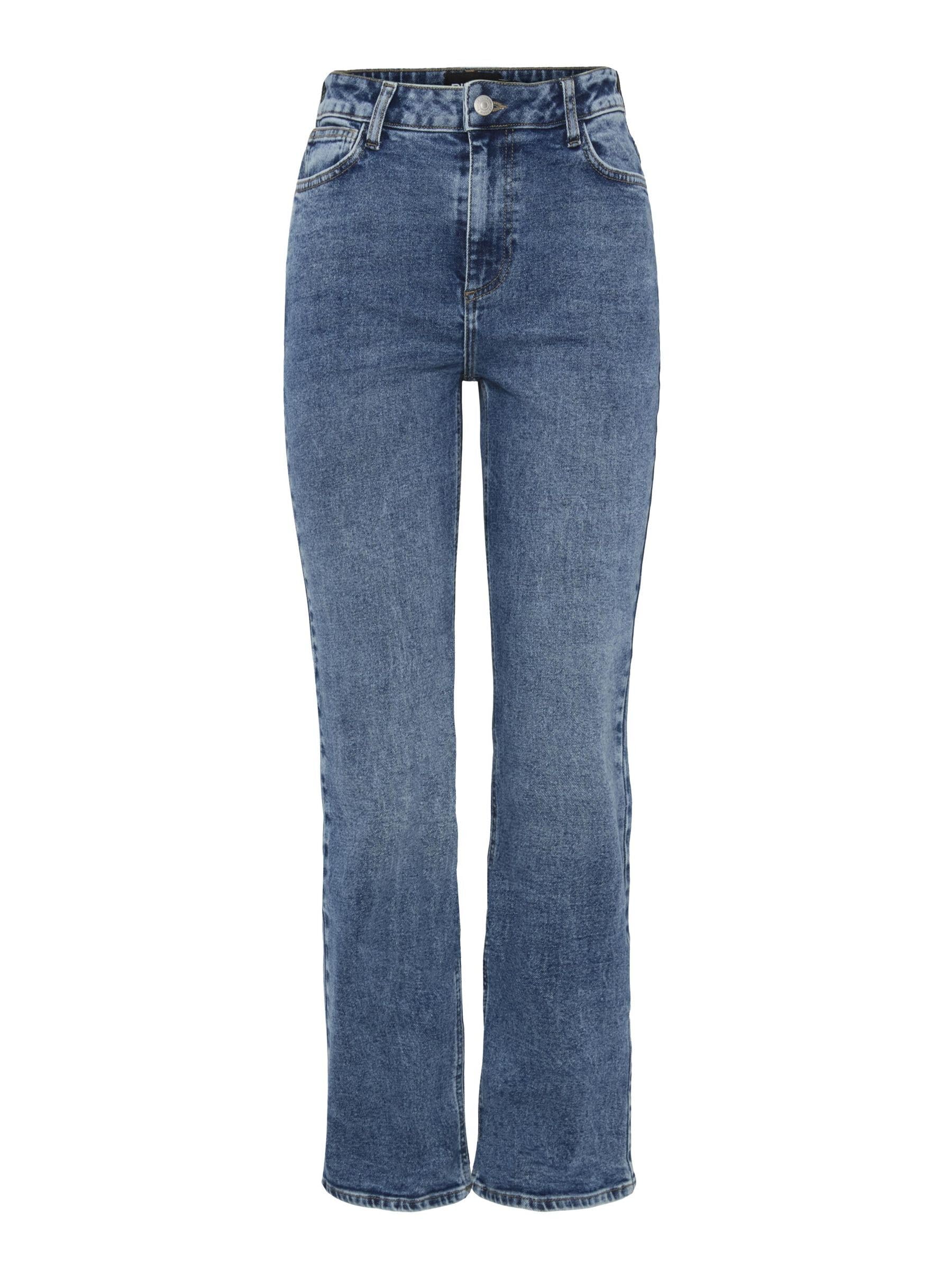 Pieces Pckelly HW Straight jeans donna blu denim