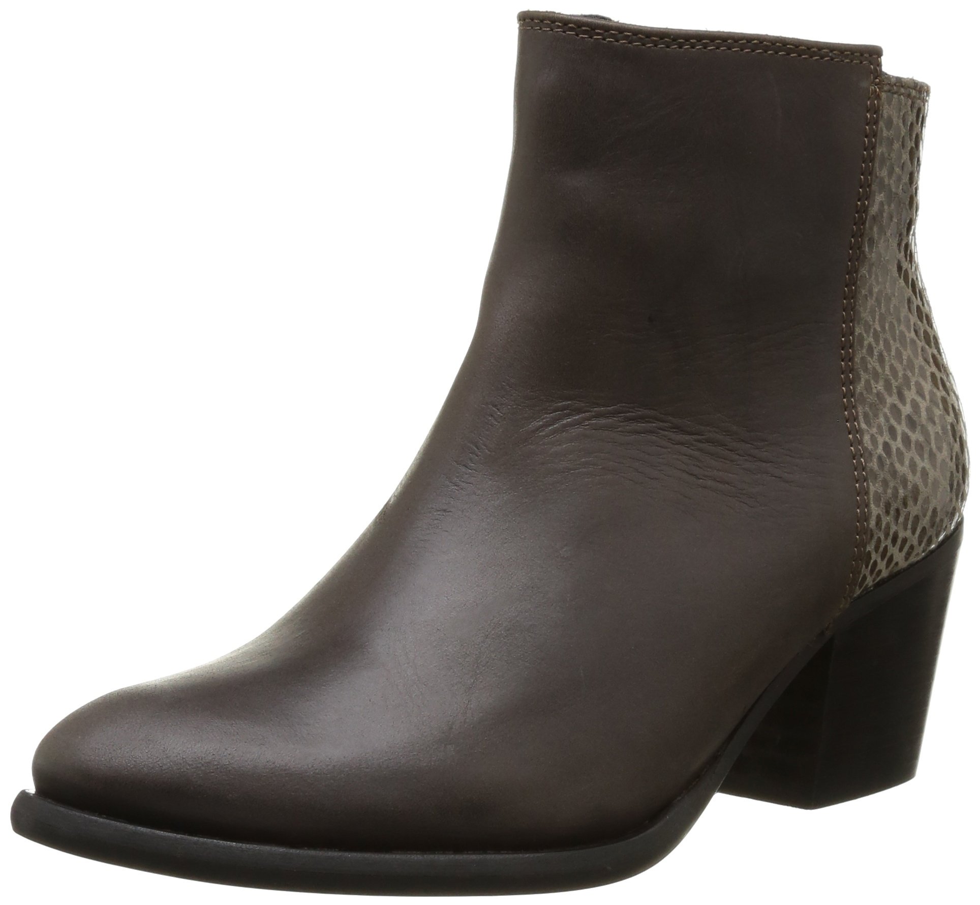 Pieces Ulai Leather Boot stivali donna 36 grigio scuro pelle