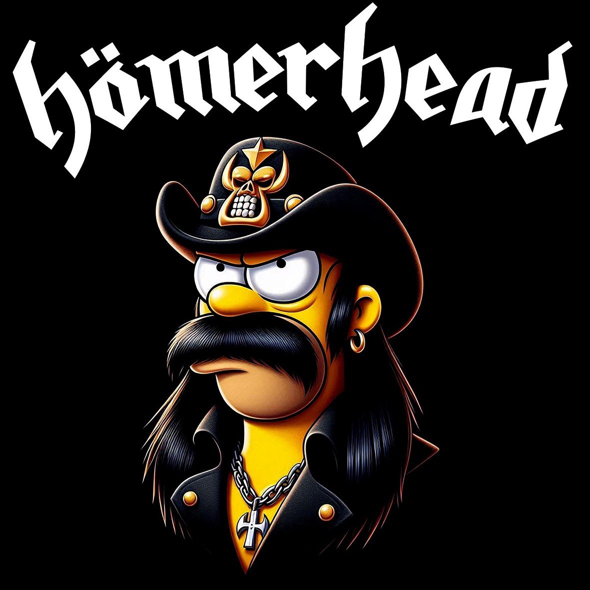 Matrix Music Store Tribe Homerhead Lemmy Close Up t-shirt unisex cotone