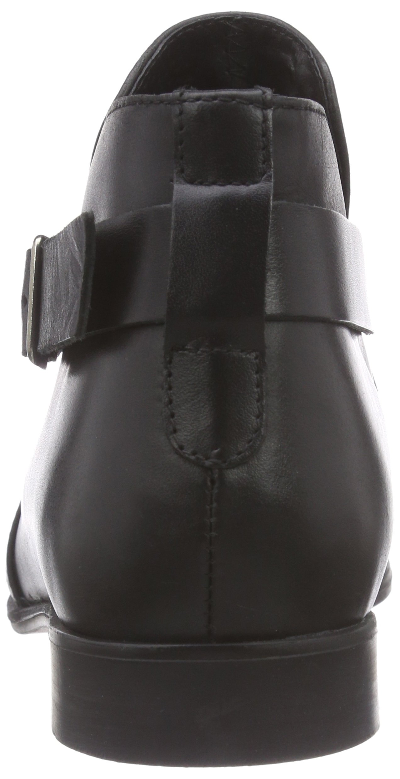 Pieces Psutara Leather Buckle Boot stivali donna neri pelle