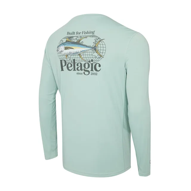 Pelagic Vaportek Worldwide YFT maglia pesca salvia UPF 50+