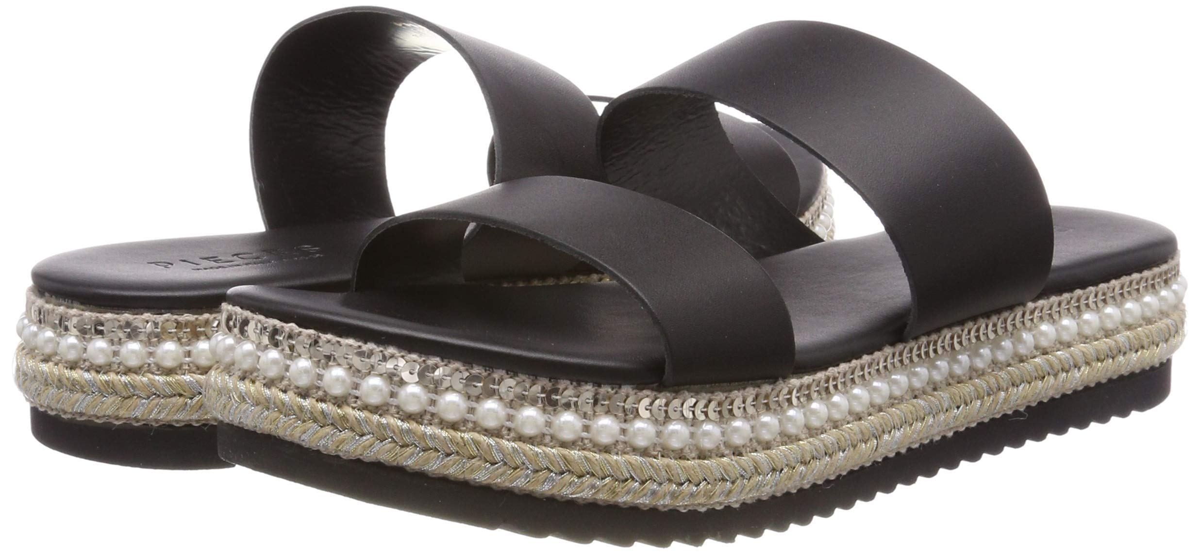 Pieces Pscalandra sandali zeppa neri 39 glitter