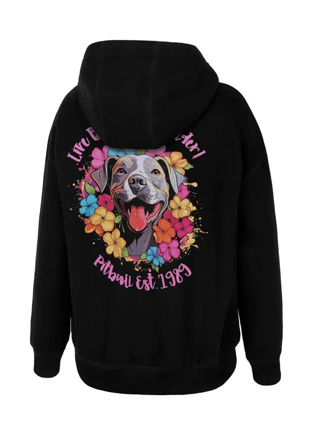 Pitbull felpa con cappuccio donna oversize taglie forti stampa