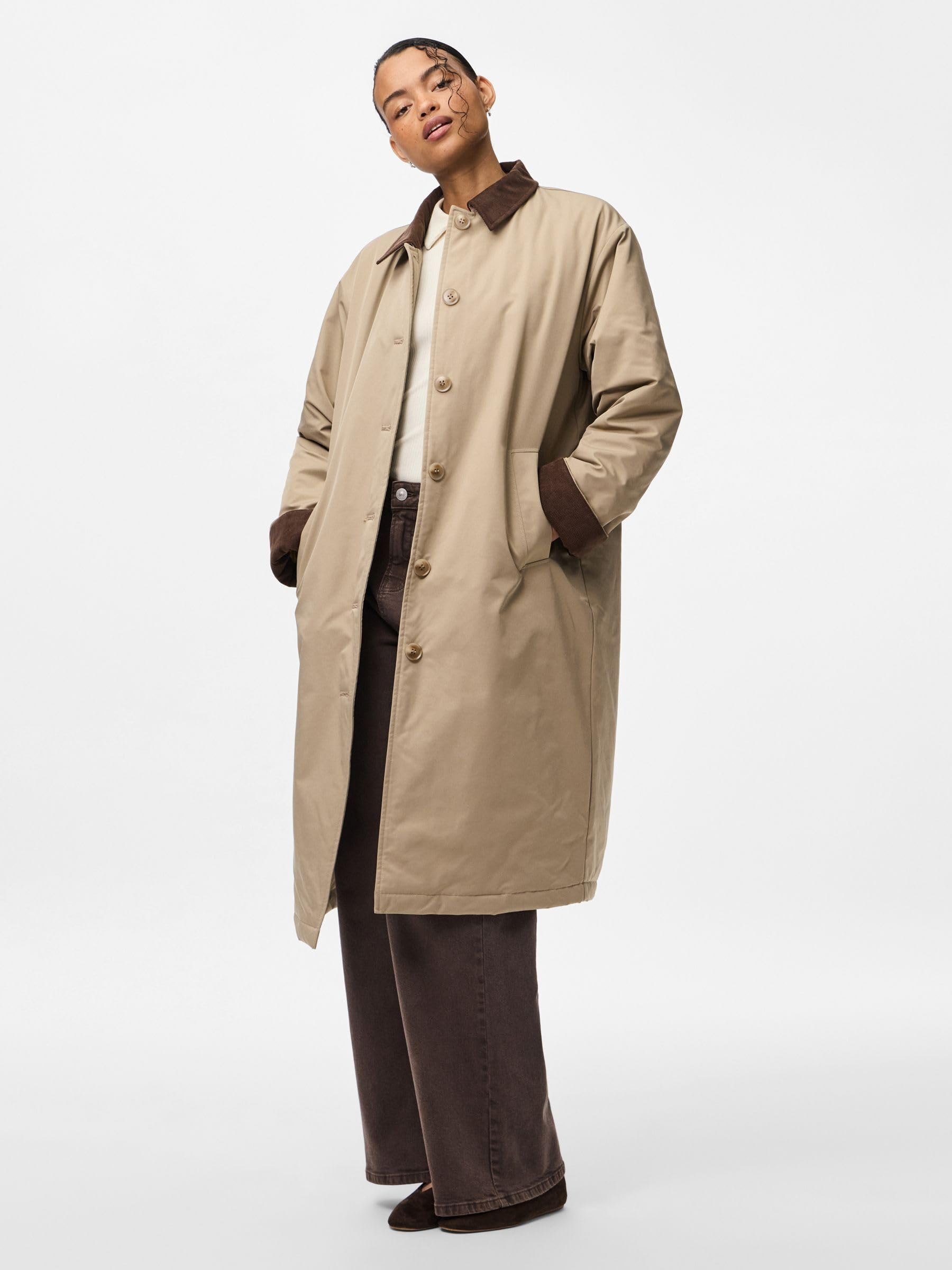 Pieces Pcjorma giacca donna velluto a coste XXL greige
