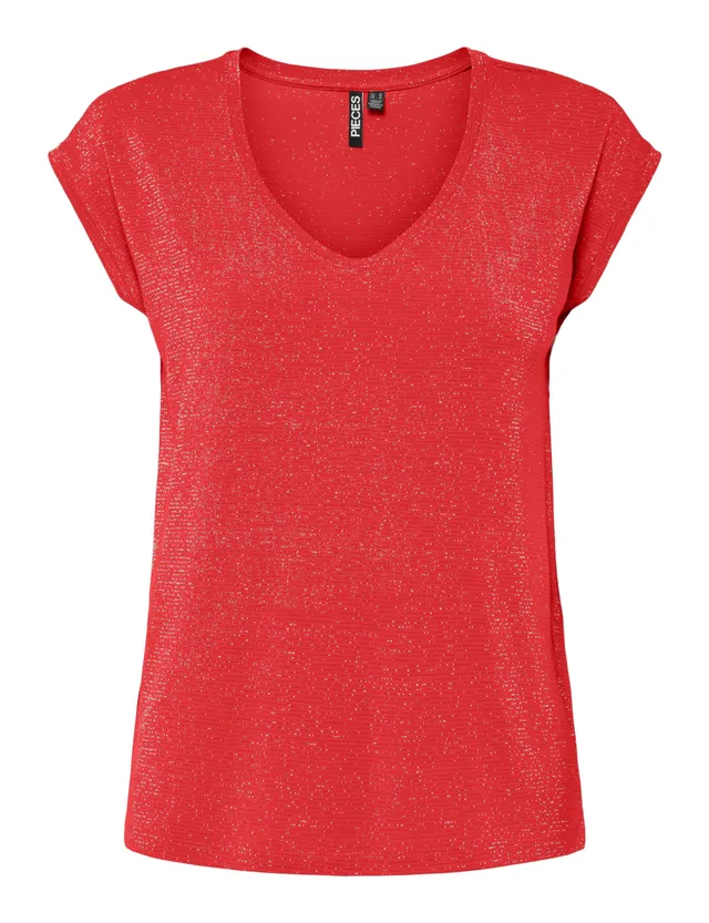 Pieces Pcbillo Lurex Stripes t-shirt righe taglia S
