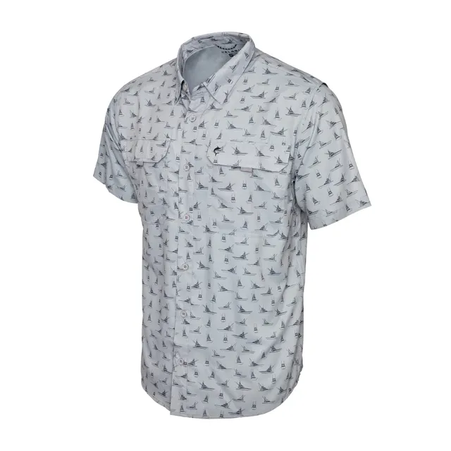 Pelagic Keys Tiny Boats camicia pesca uomo grigia UPF 50+