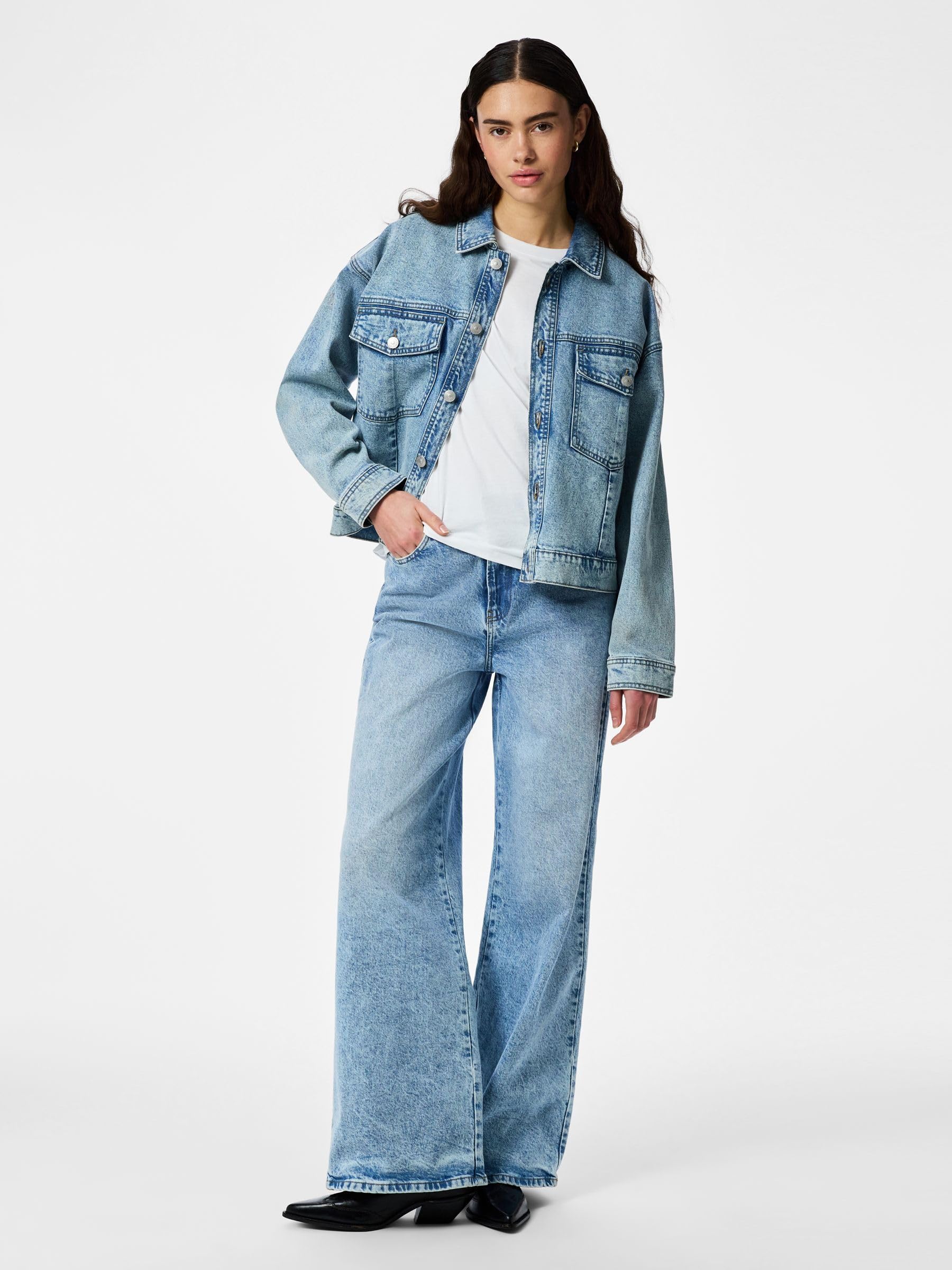 PIECES Pcelma Noos BC Giacca Denim Blu Chiaro M