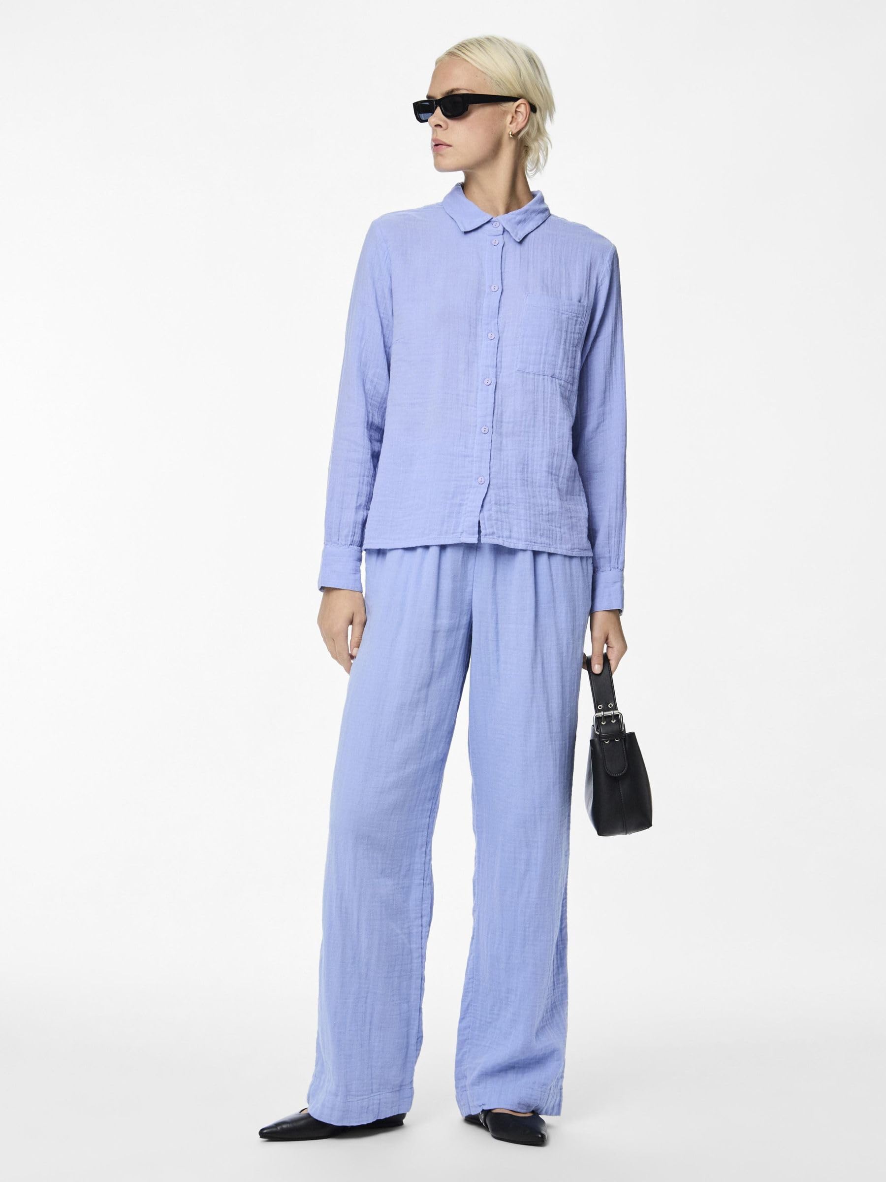 Pieces Pckappel Tie camicia ortensia manica lunga