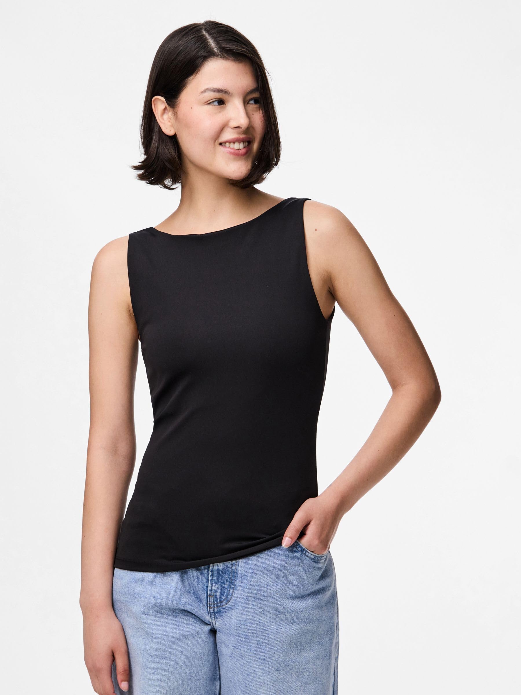 Pieces Pcneja SL Reversible Top Noos BC canottiera S nera