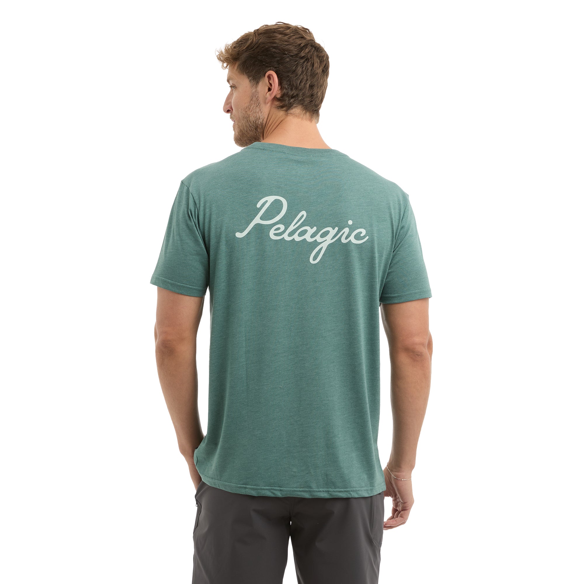 Pelagic Lines In maglietta uomo blu atlantico tri-blend