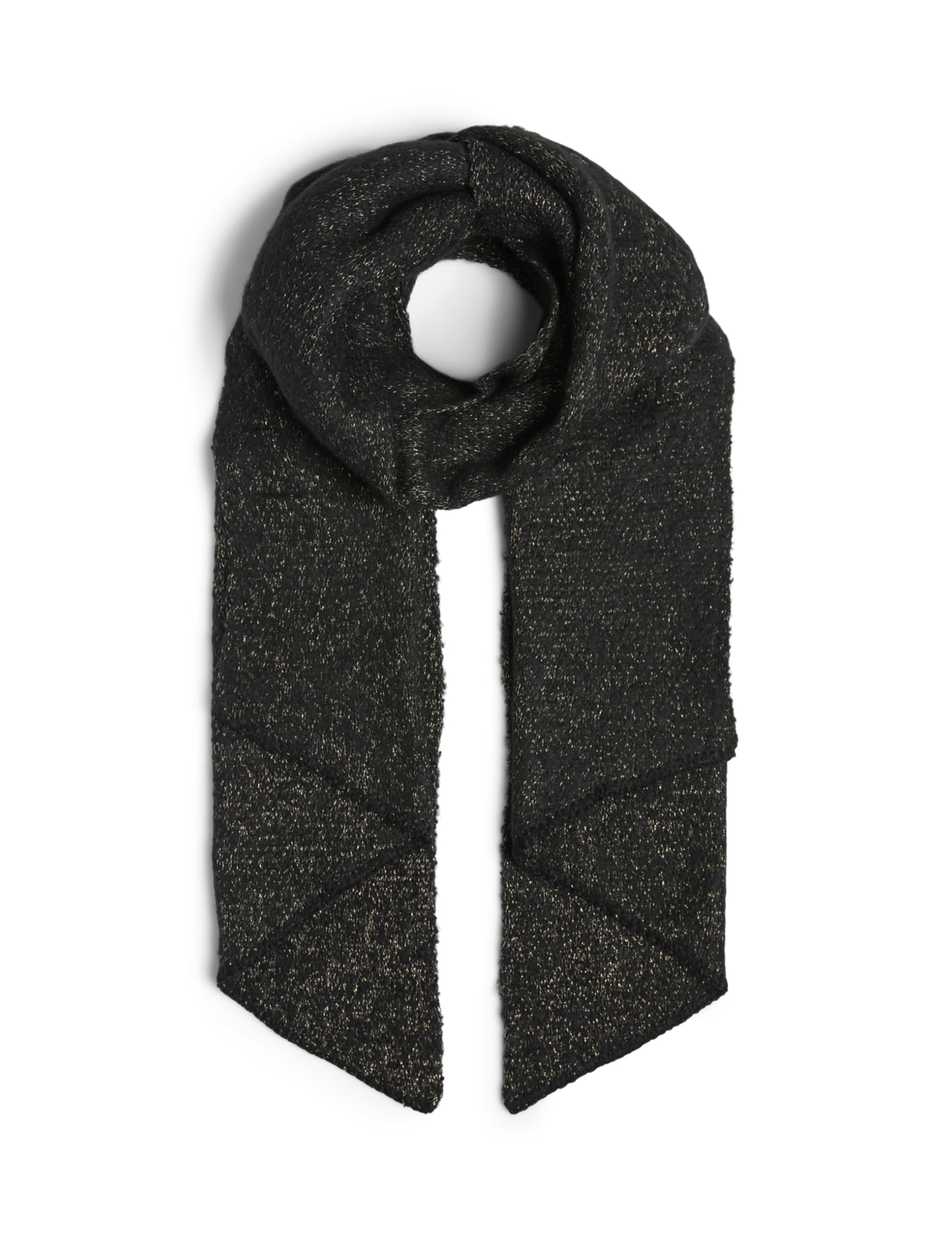 Pieces Pcpyron Long Scarf sciarpa nero oro lurex