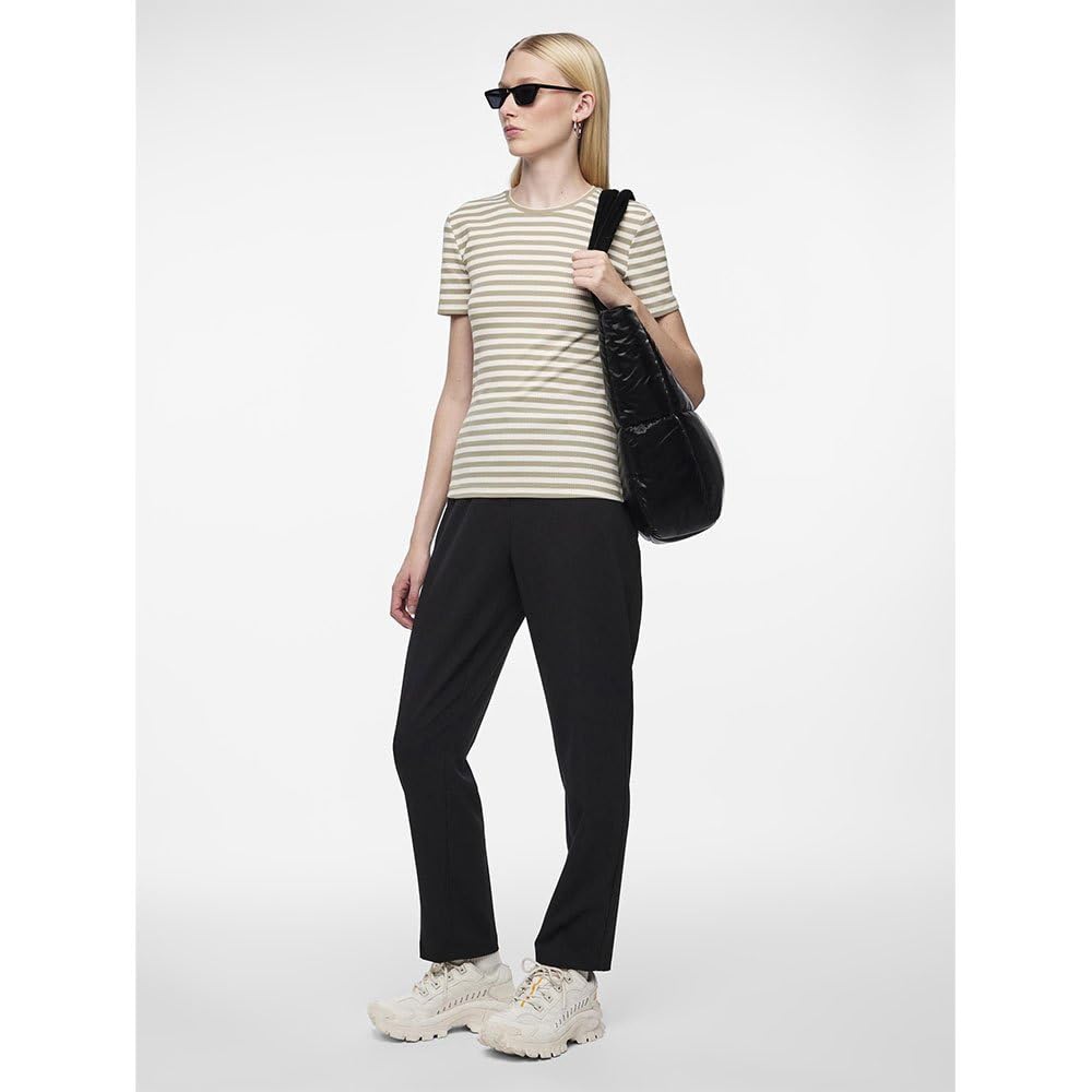 Pieces Pcluisa HW pantaloni caviglia eleganti neri