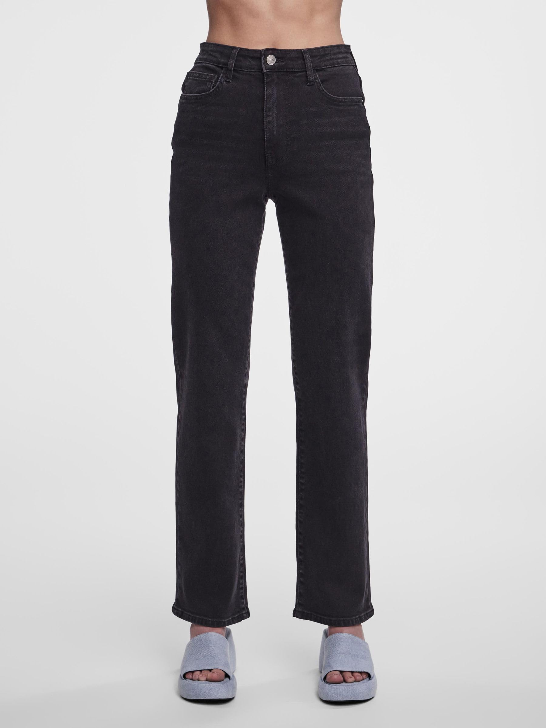 Pieces Pckelly HW Straight jeans donna blu denim