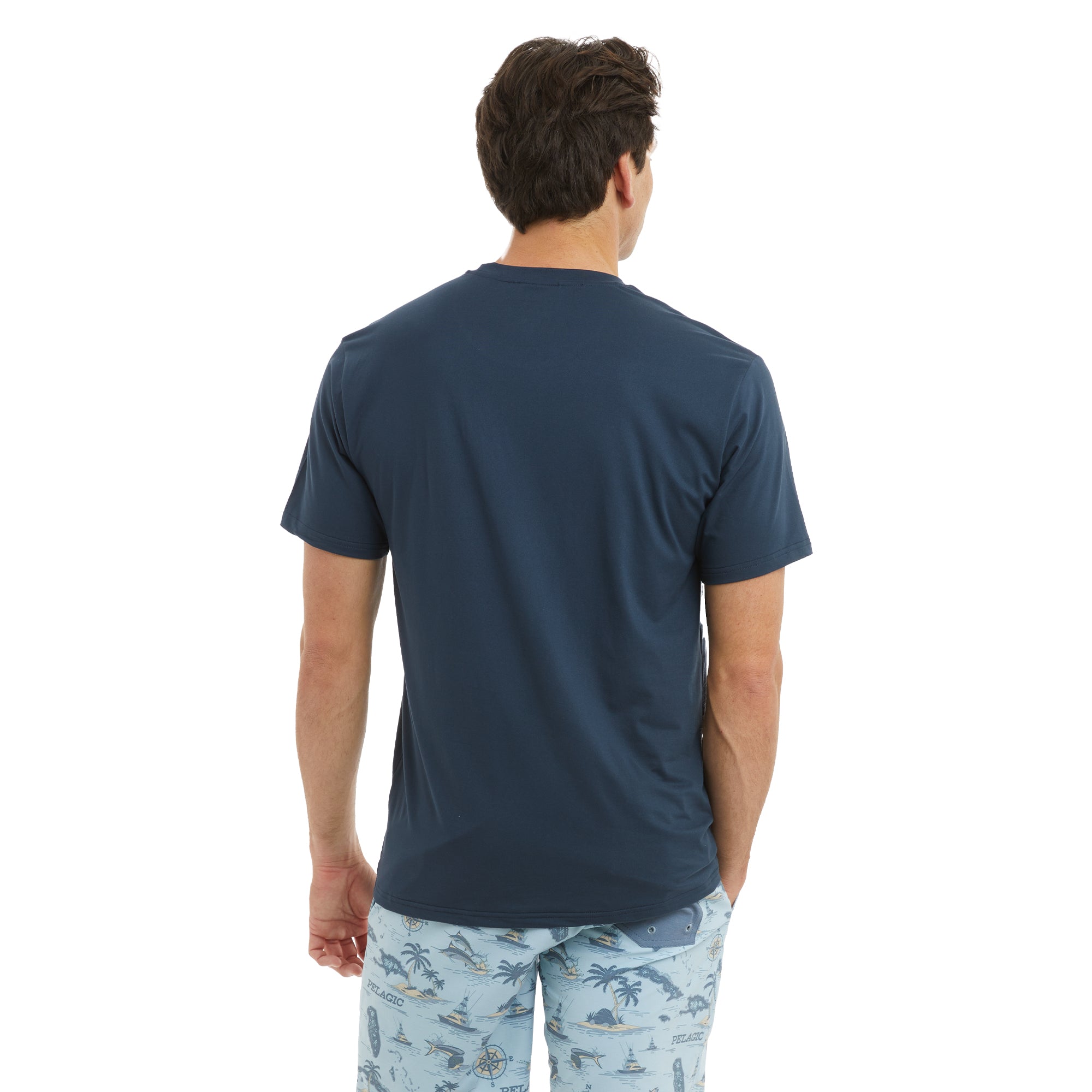 Pelagic Freespool t-shirt pesca uomo blu navy UPF 50+