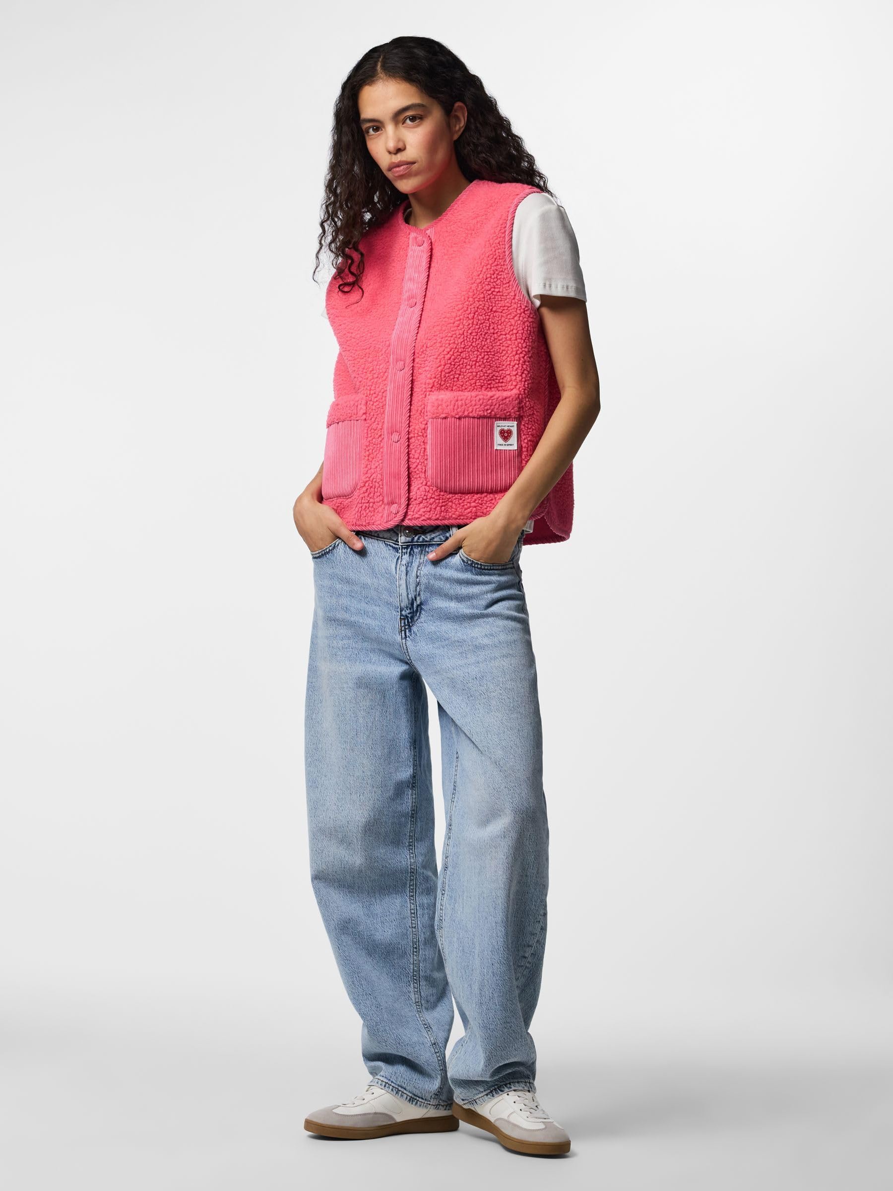 Pieces Pcanastacia Teddy Vest Gilet Donna Morbido