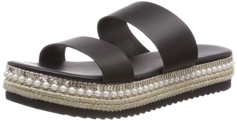 Pieces Pscalandra sandali zeppa neri 39 glitter