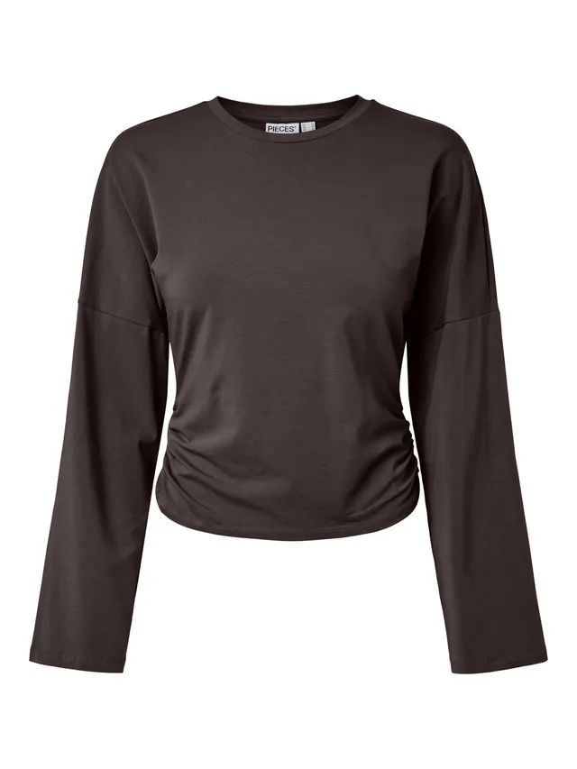 Pieces Pcalli LS O-Neck maglia donna nero cotone