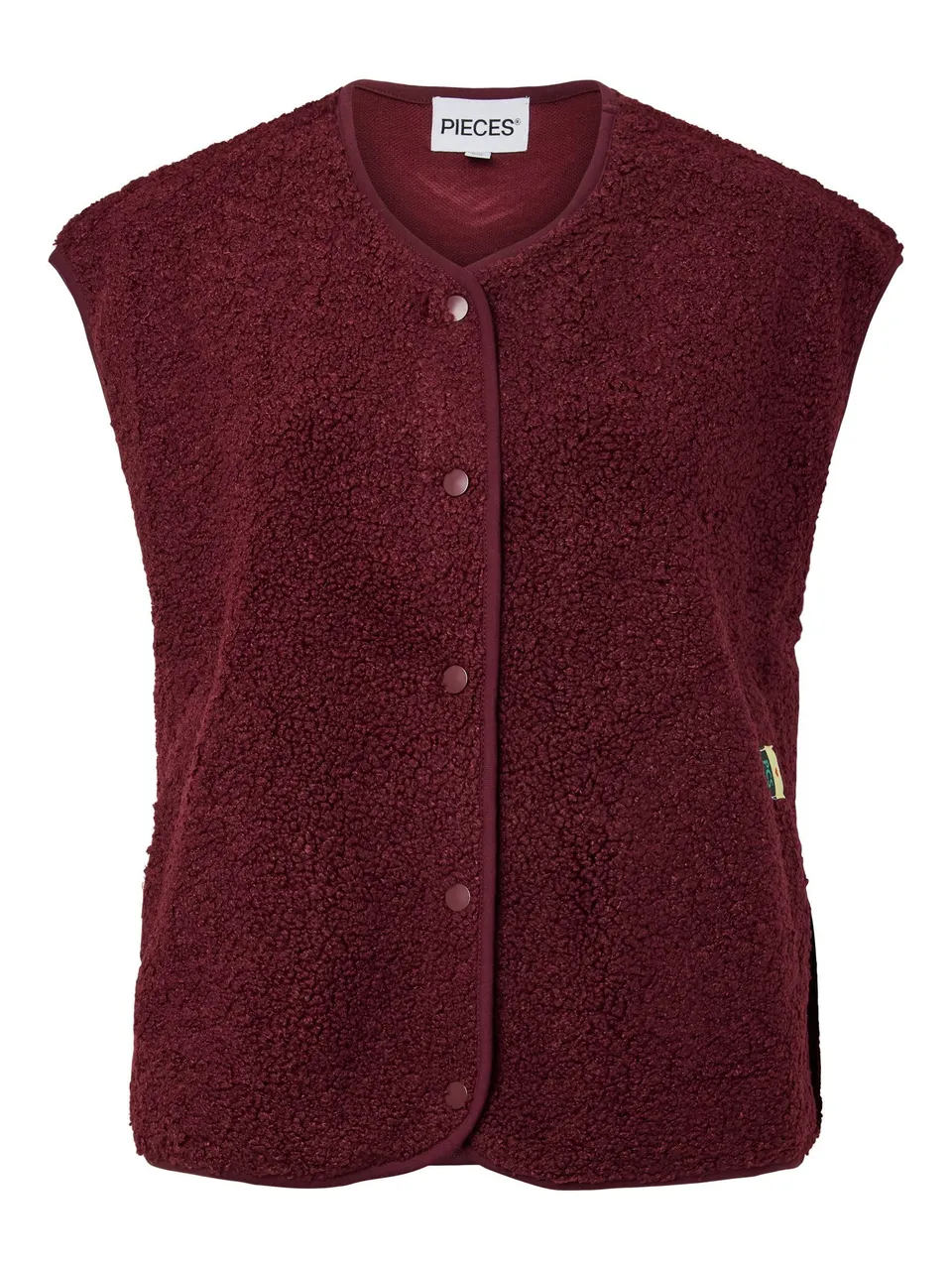 Pieces Pckatty Teddy Vest Bc gilet donna Tawny Port