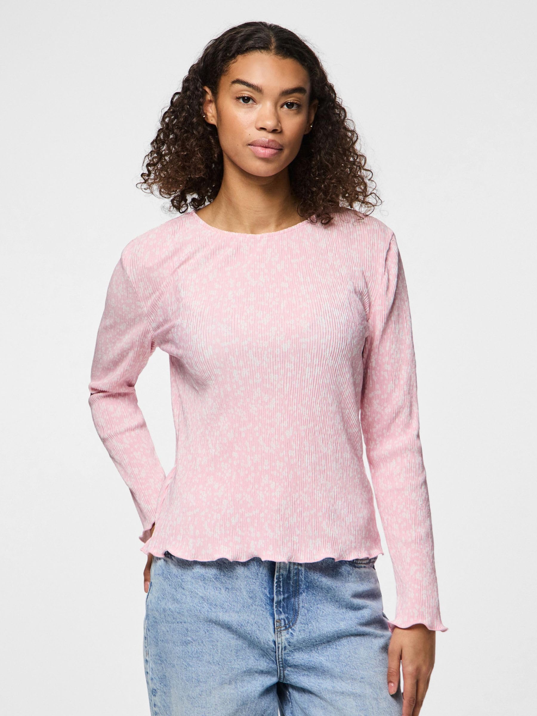 Pieces Pcflora LS Top Noos maglia manica lunga uso quotidiano