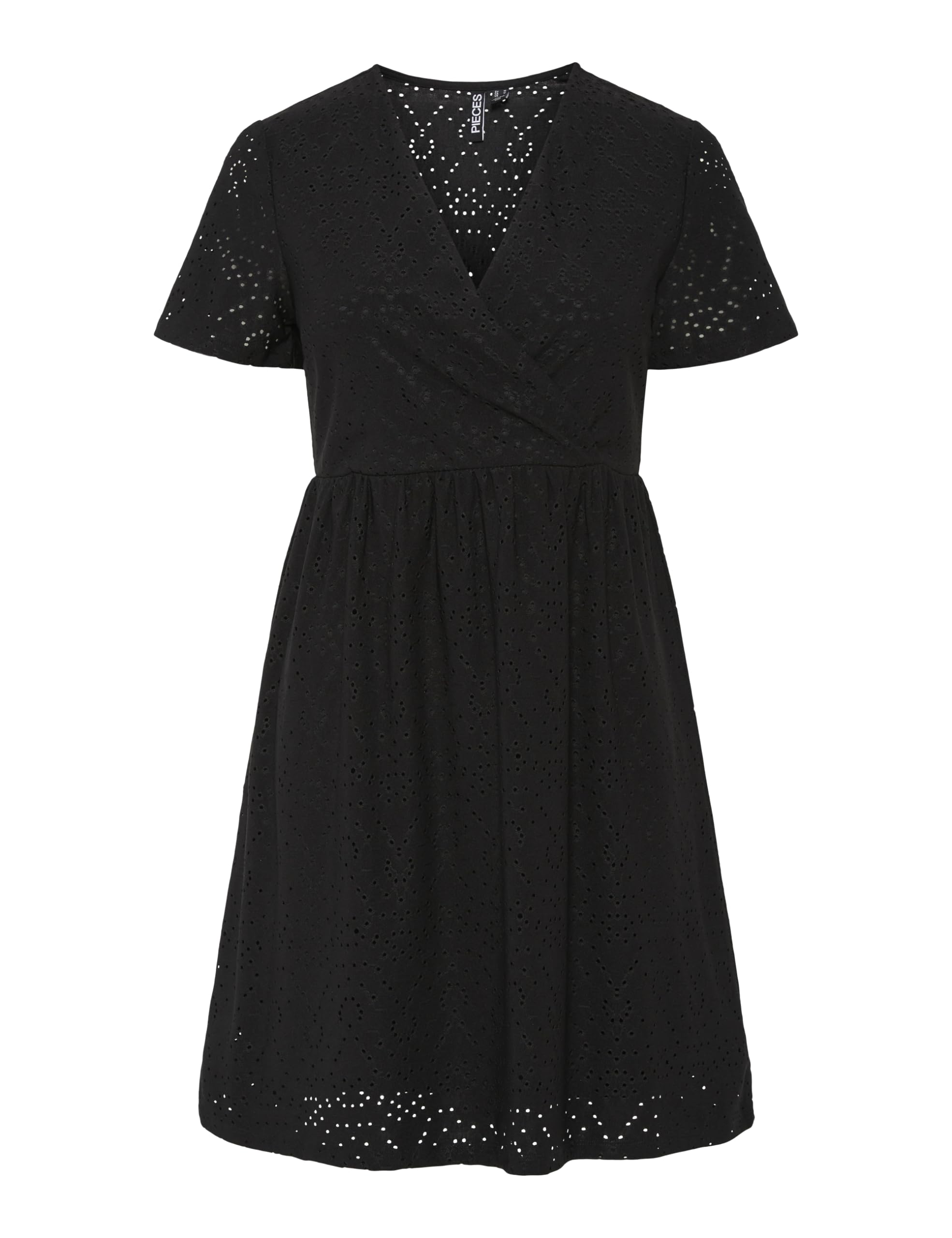 Pieces Pcabby Brod Ang SS vestito taglia L in pizzo