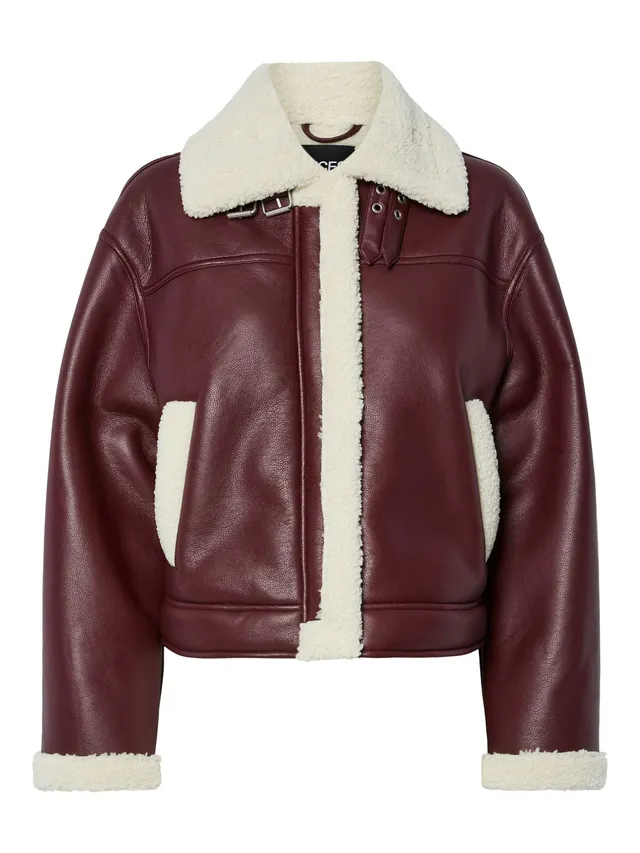 Pieces Pcjanelle Short Jacket giacca corta donna con pelliccia